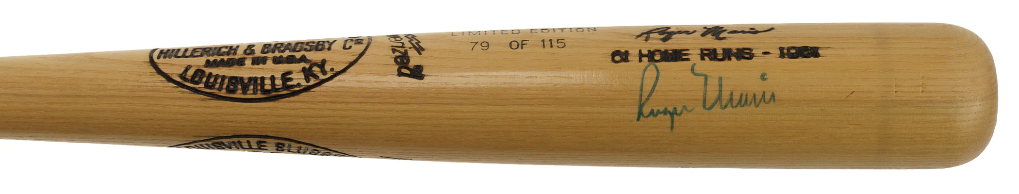 Mickey Mantle Roger Maris Signed Louisville Slugger LE 79/115 Bat JSA LOA - Image 4