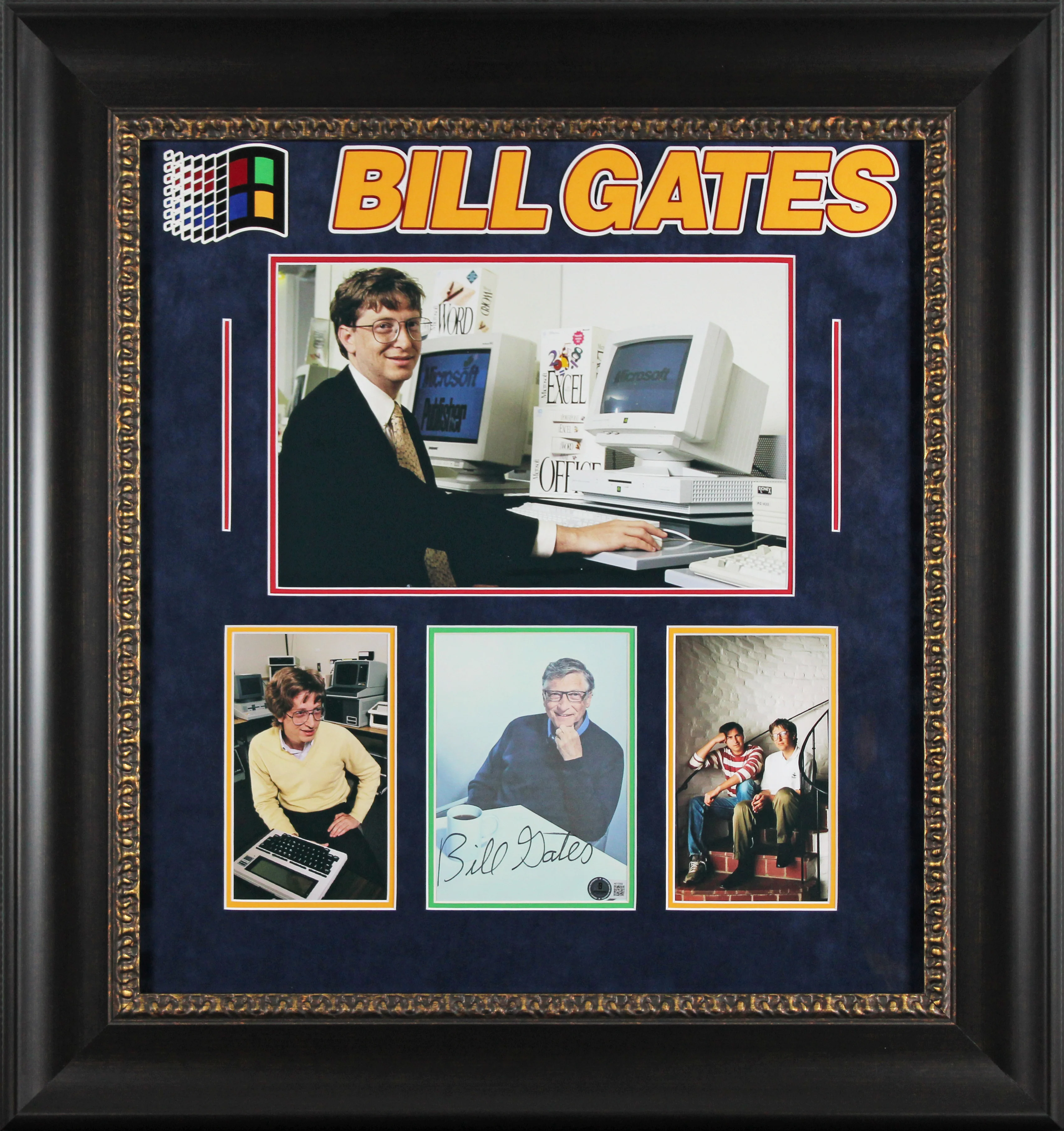 Microsoft Bill Gates Authentic Signed Photo Framed Display Autographed BAS COA 1 - Image 2