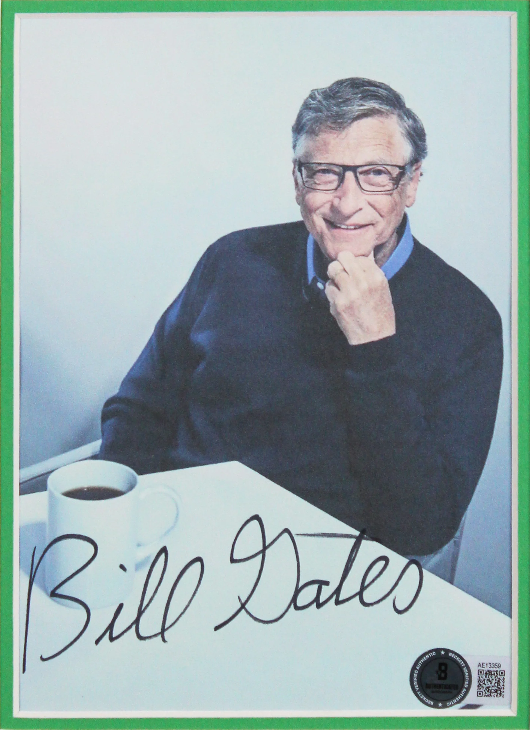 Microsoft Bill Gates Authentic Signed Photo Framed Display Autographed BAS COA 1 - Image 3