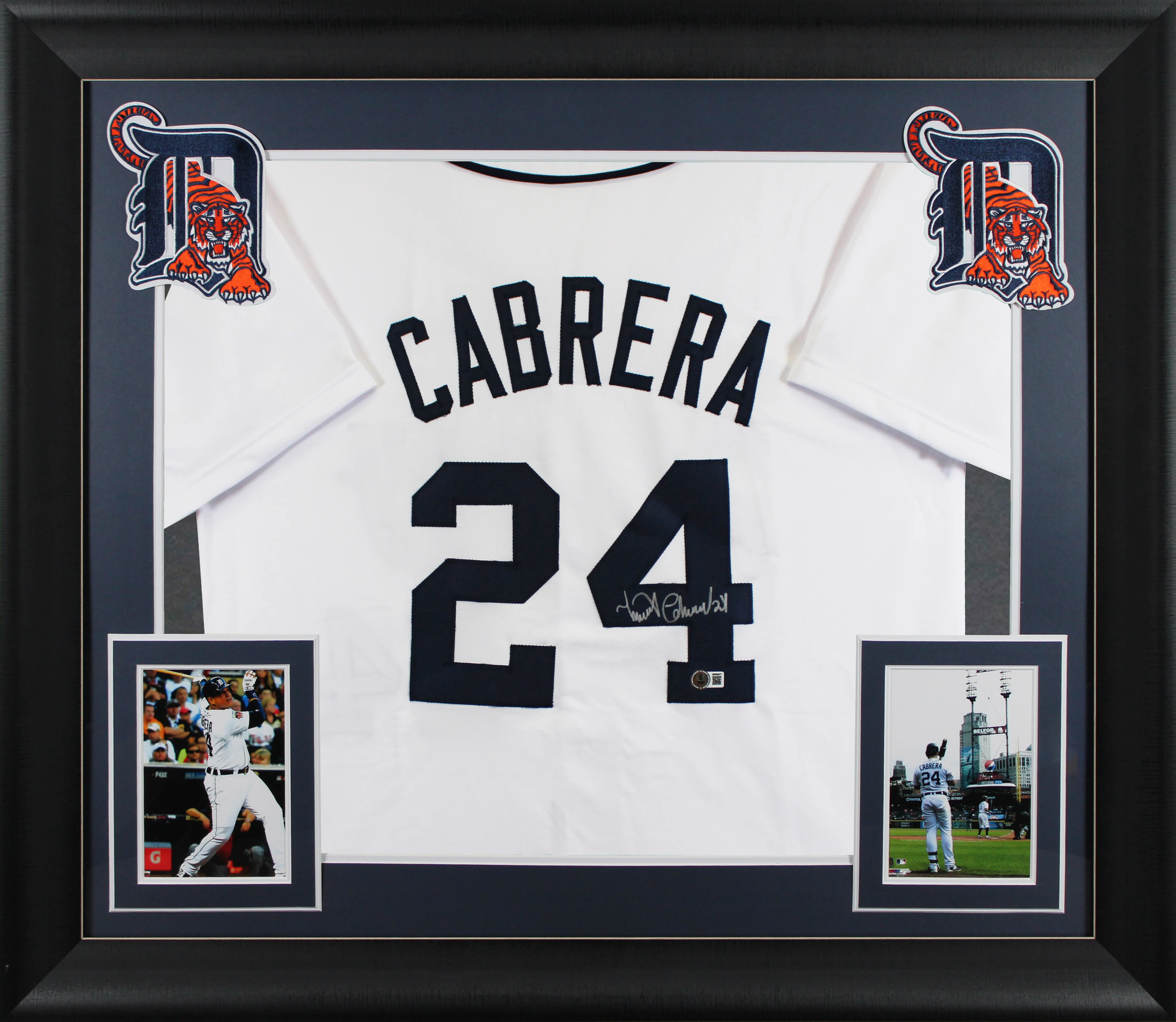 Miguel Cabrera Authentic Signed White Pro Style Framed Jersey BAS Witnessed - Image 2