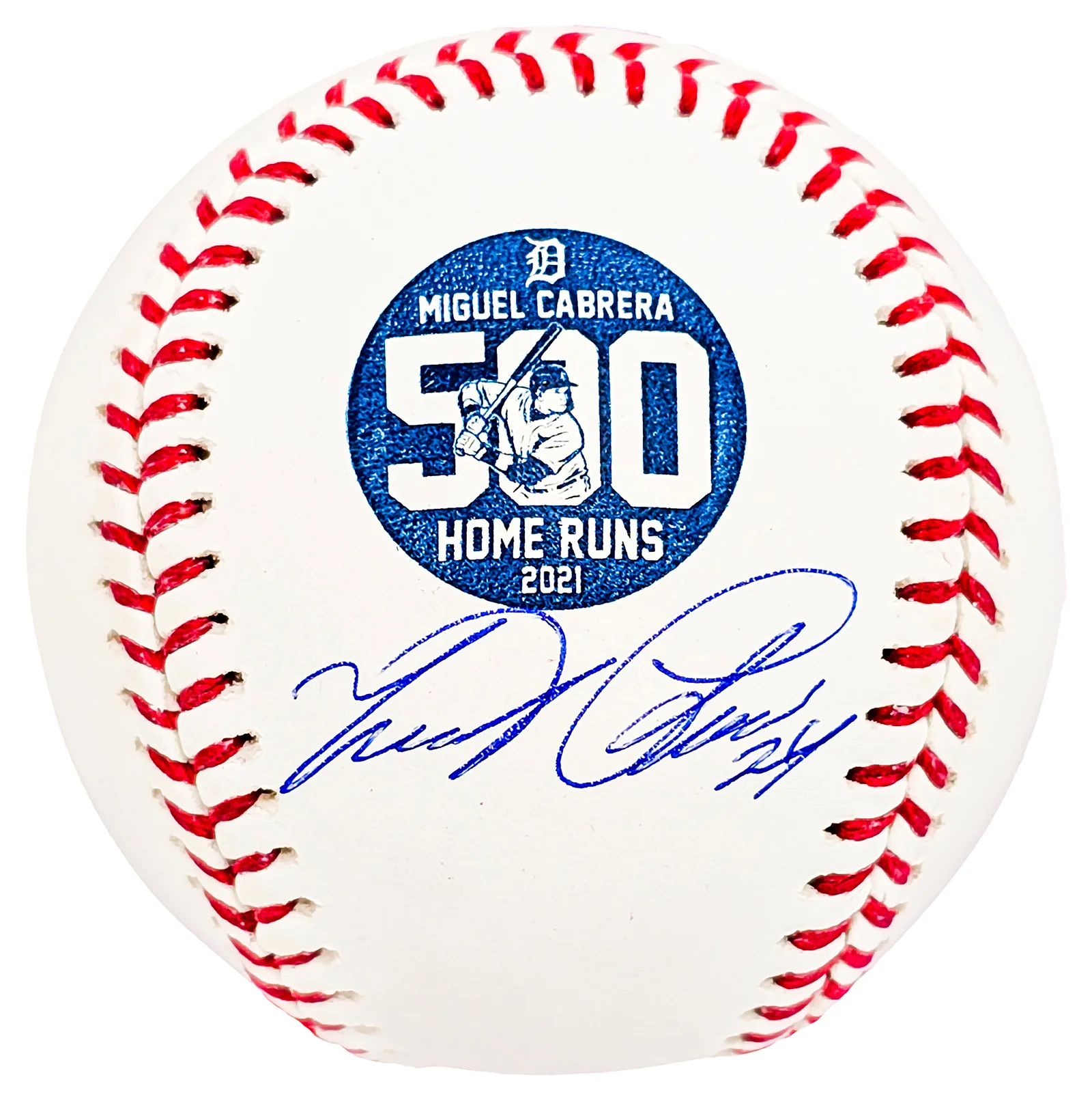 Miguel Cabrera Autographed Official MLB 500 Home Run HR Logo Baseball Detroit Tigers Beckett BAS Witness Stock #212231 - Image 2