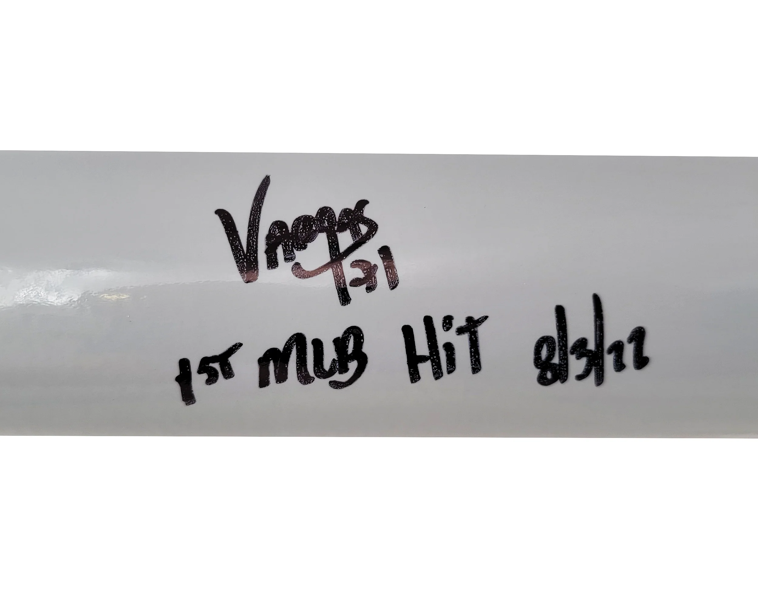 Miguel Vargas Autographed Gray Rawlings Game Model Bat Dodgers, White Sox "1st MLB Hit" Beckett BAS Witness Stock #209049 - Image 4