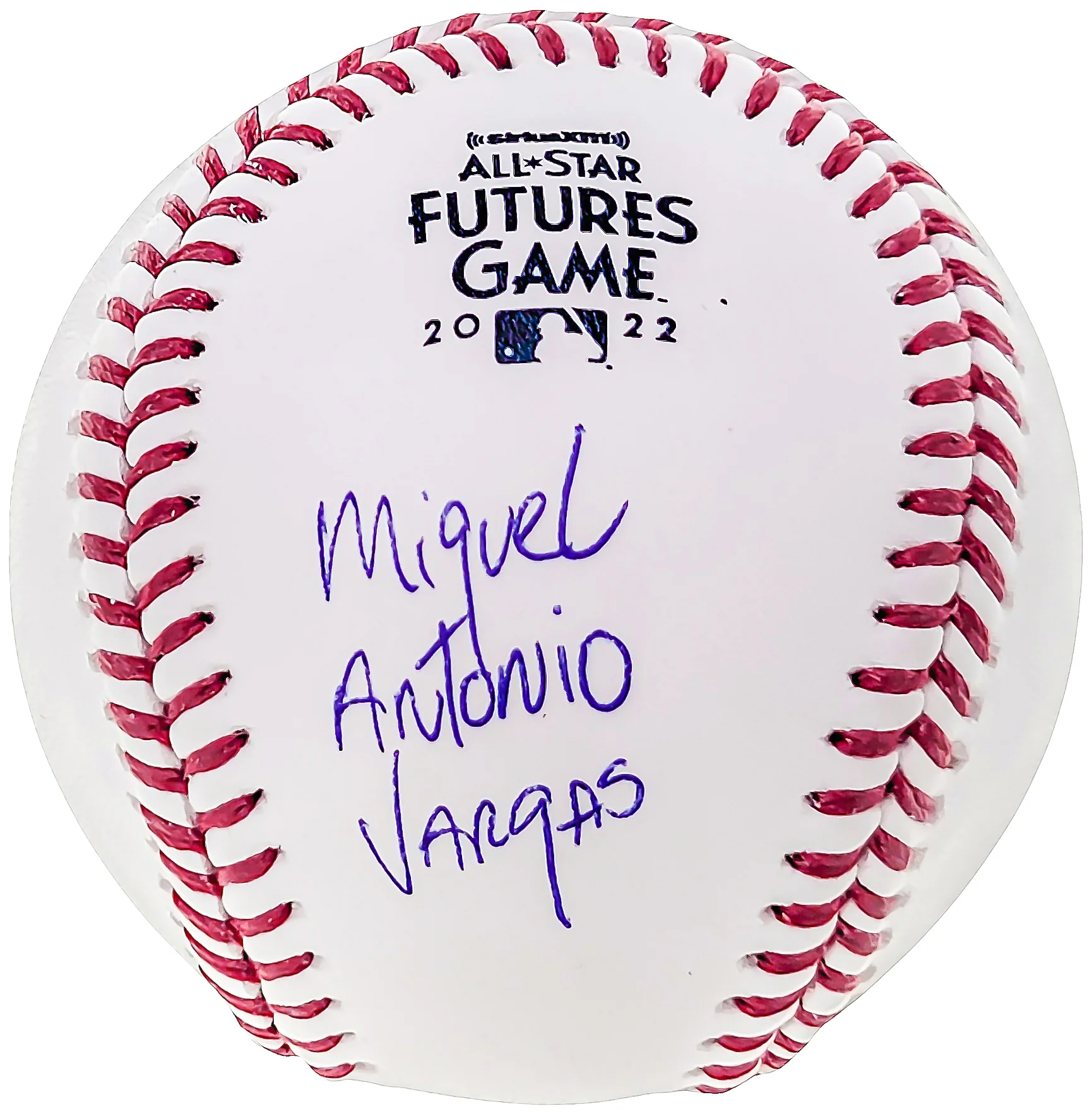 Miguel Vargas Autographed Official 2022 All Star Futures MLB Game Baseball Dodgers, White Sox Full Name Beckett BAS Witness Stock #207565 - Image 2
