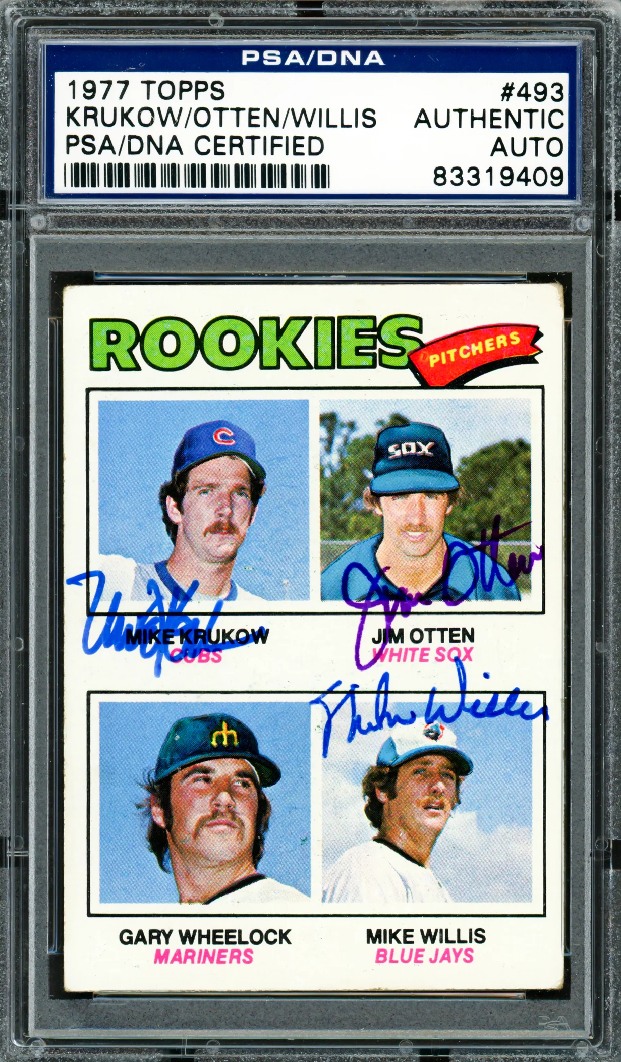 Mike Krukow, Jim Otten & Mike Willis Autographed 1977 Topps Rookie Card #493 PSA/DNA #83319409