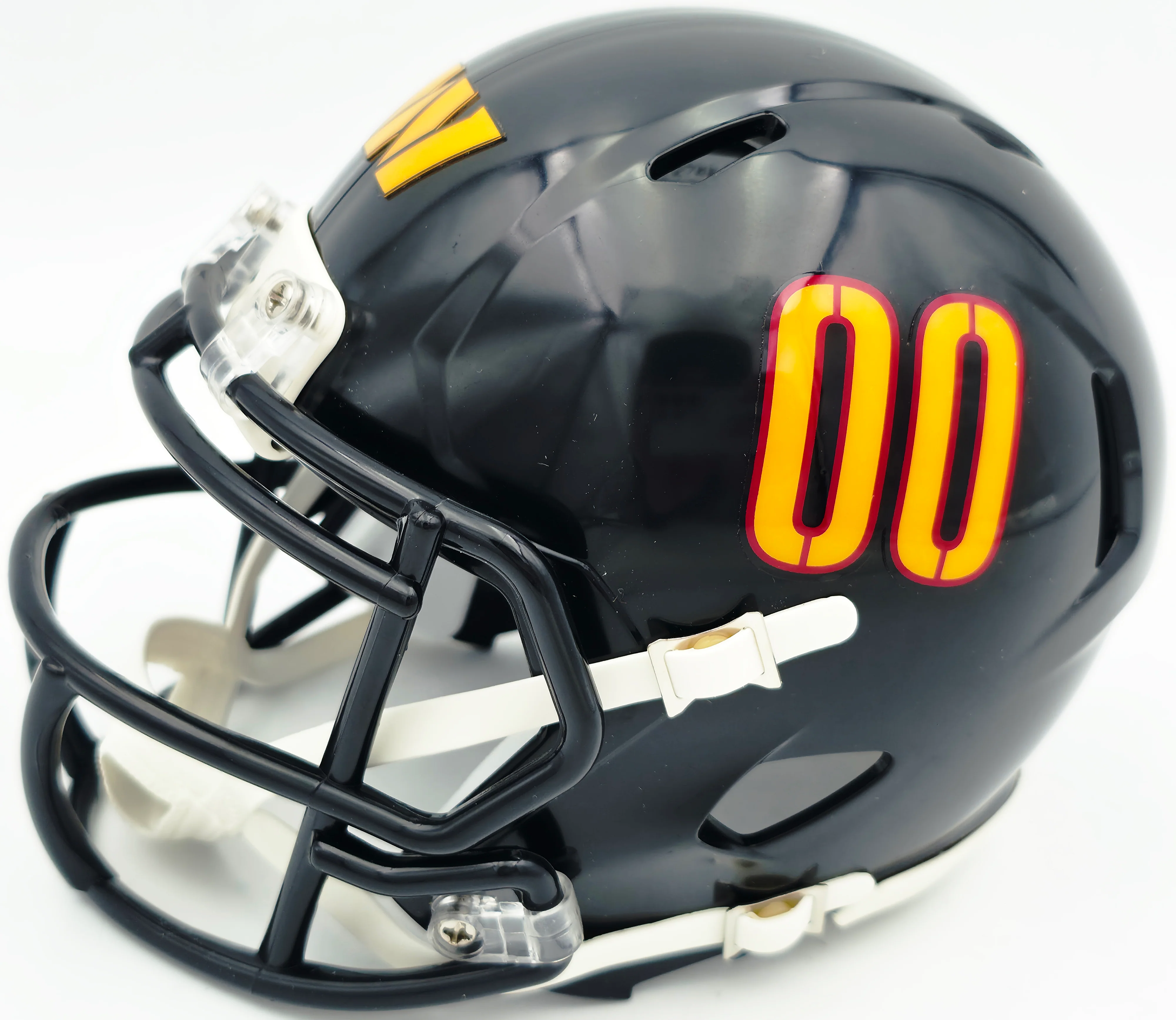 Mike Sainristil Autographed Washington Commanders Black 2022 Alternate Speed Mini Helmet Beckett BAS Witness Stock #261954 - Image 2