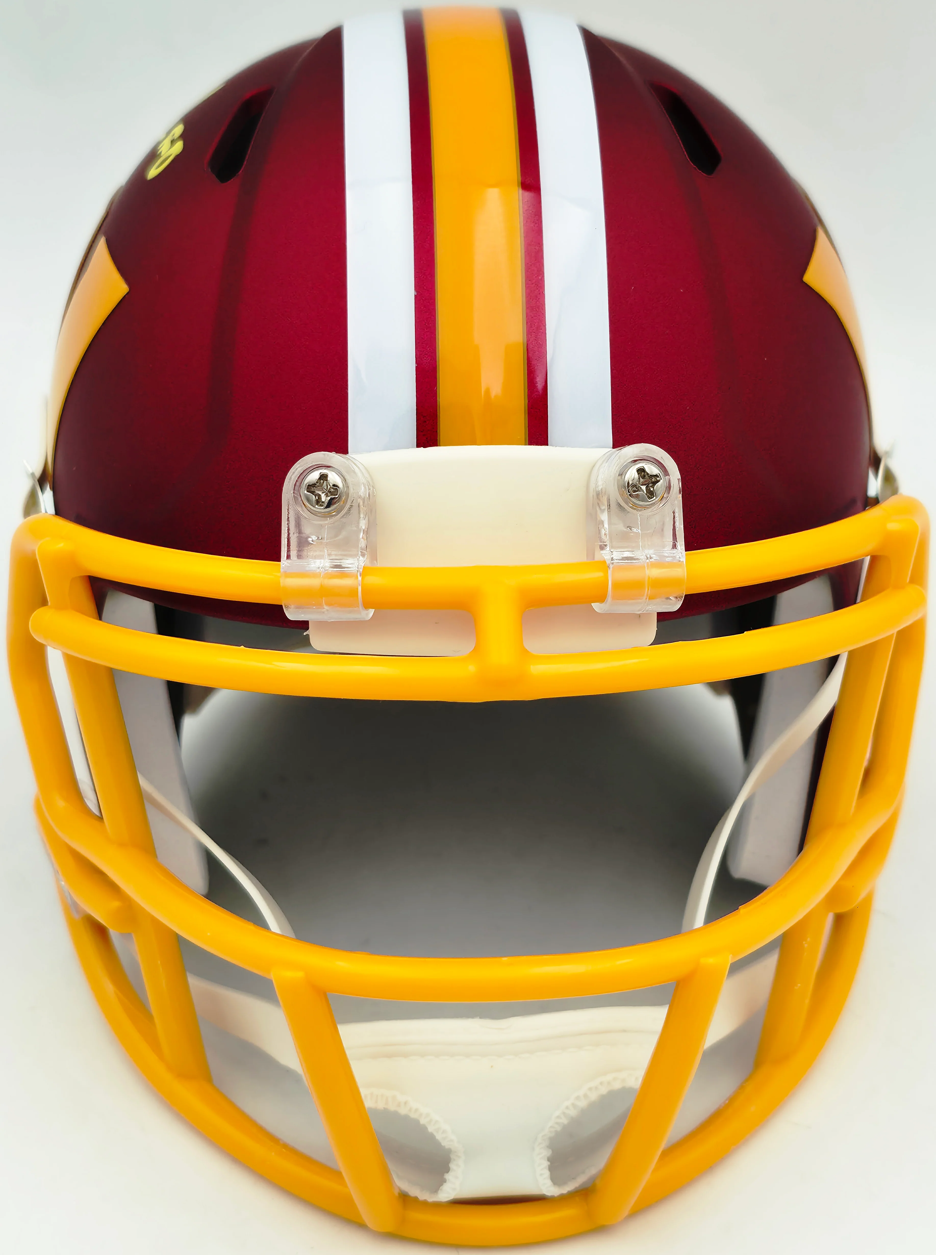 Mike Sainristil Autographed Washington Commanders Maroon 2025 Alternate Speed Mini Helmet Beckett BAS Witness Stock #261955 - Image 4