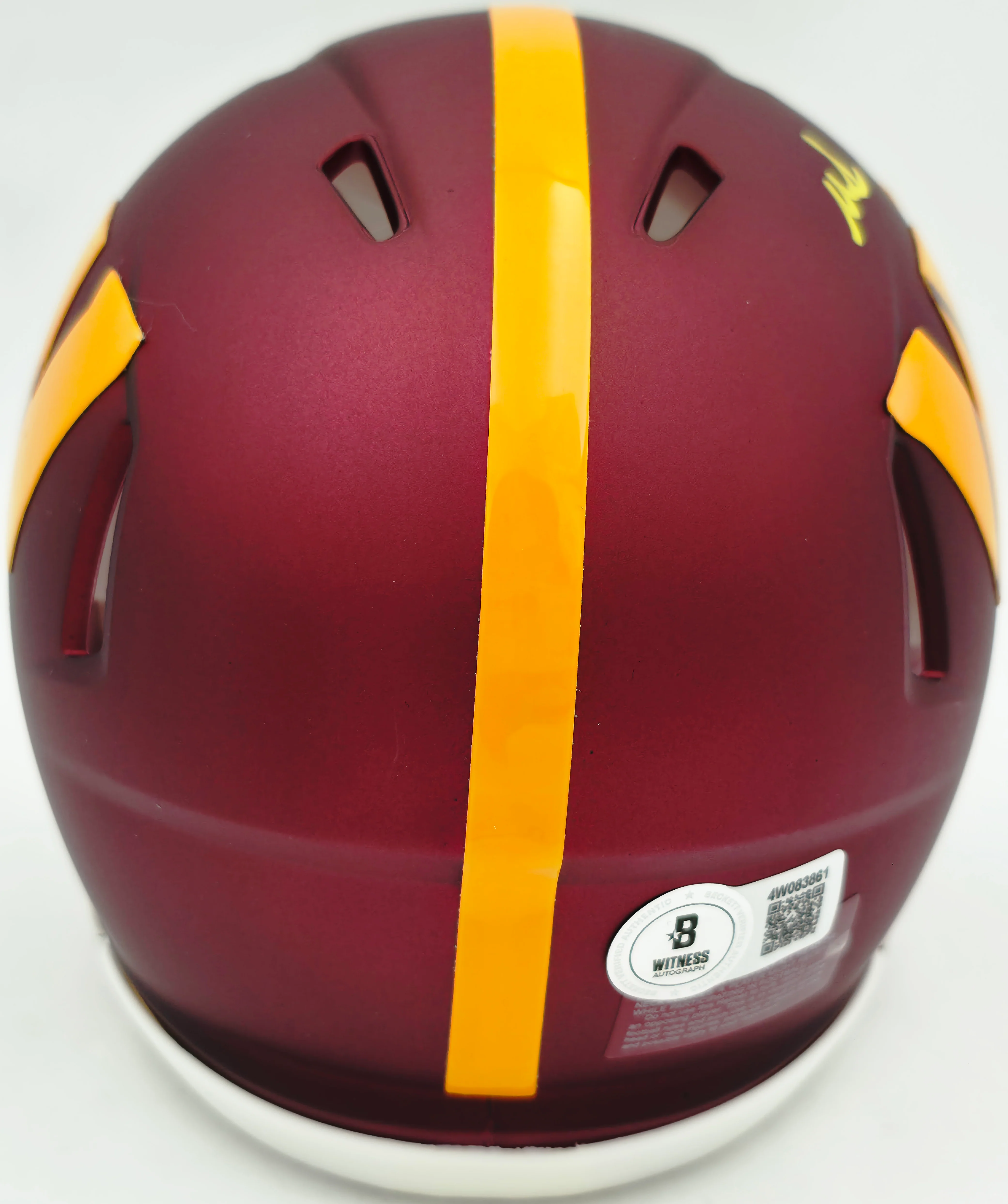 Mike Sainristil Autographed Washington Commanders Maroon Speed Mini Helmet Beckett BAS Witness Stock #261958 - Image 5