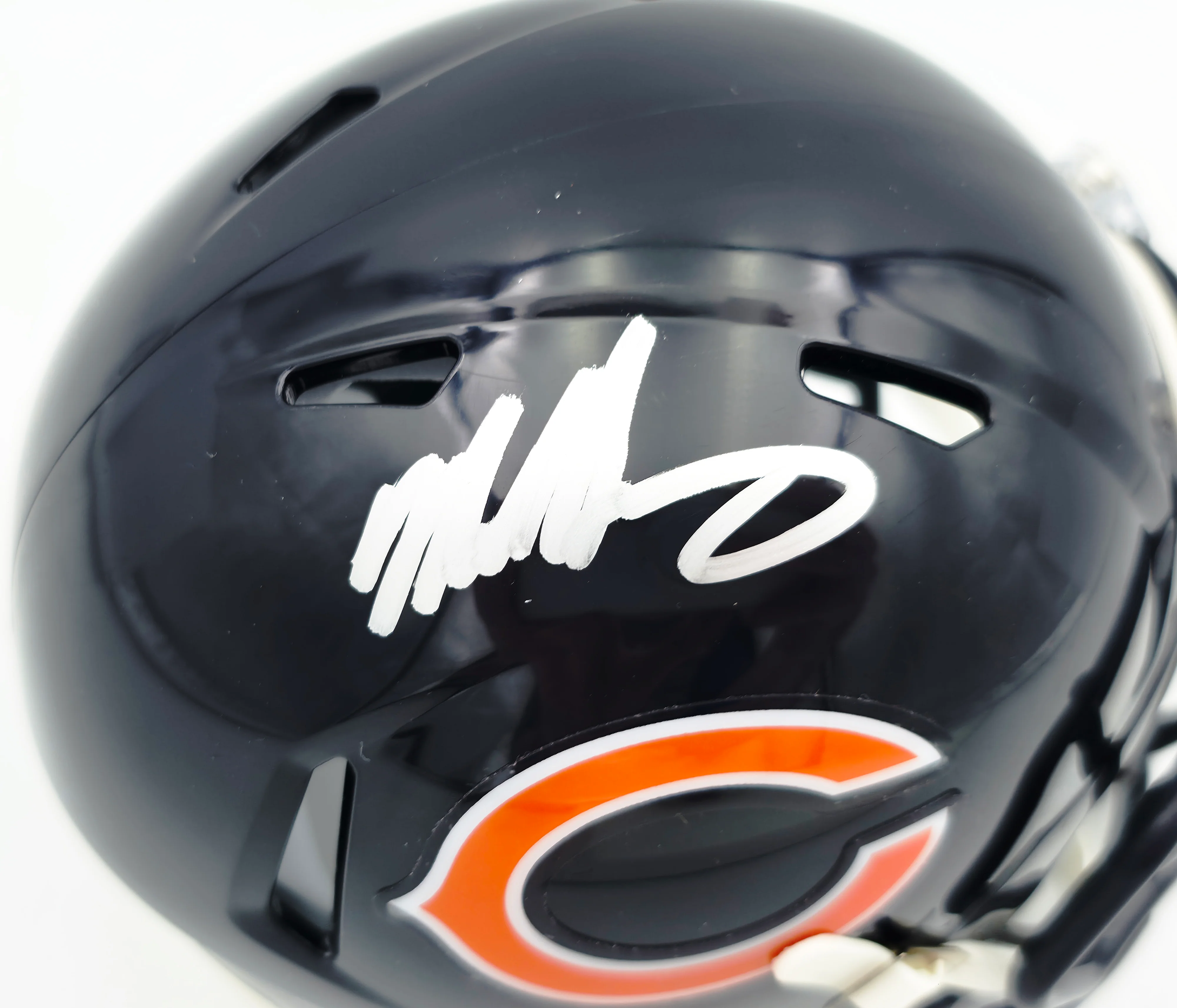 Mike Singletary Autographed Chicago Bears Blue Speed Mini Helmet Beckett BAS Witness Stock #261919 - Image 2
