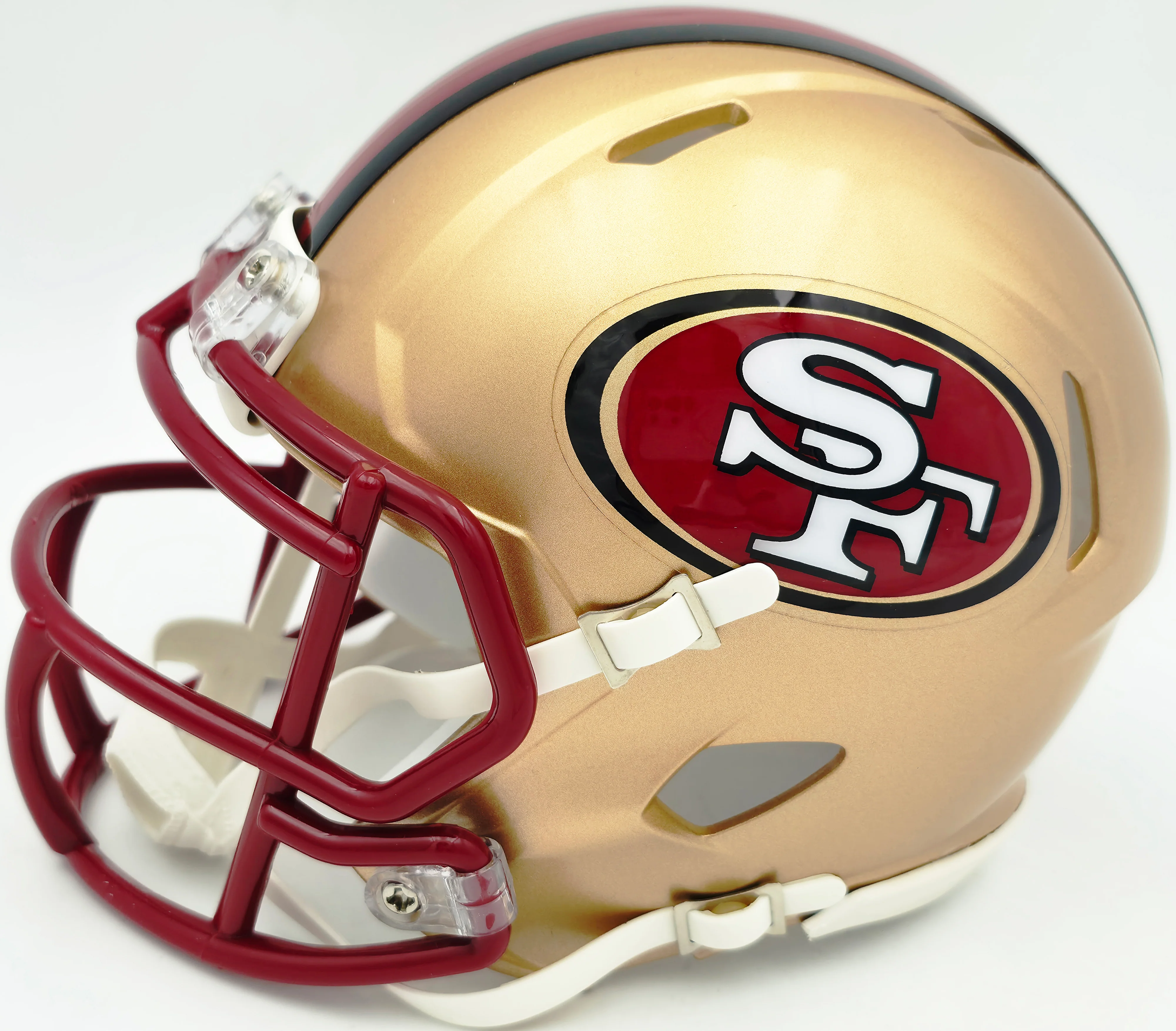 Mike Singletary Autographed San Francisco 49ers Gold 1996-08 Throwback Speed Mini Helmet Beckett BAS Witness Stock #261920 - Image 3