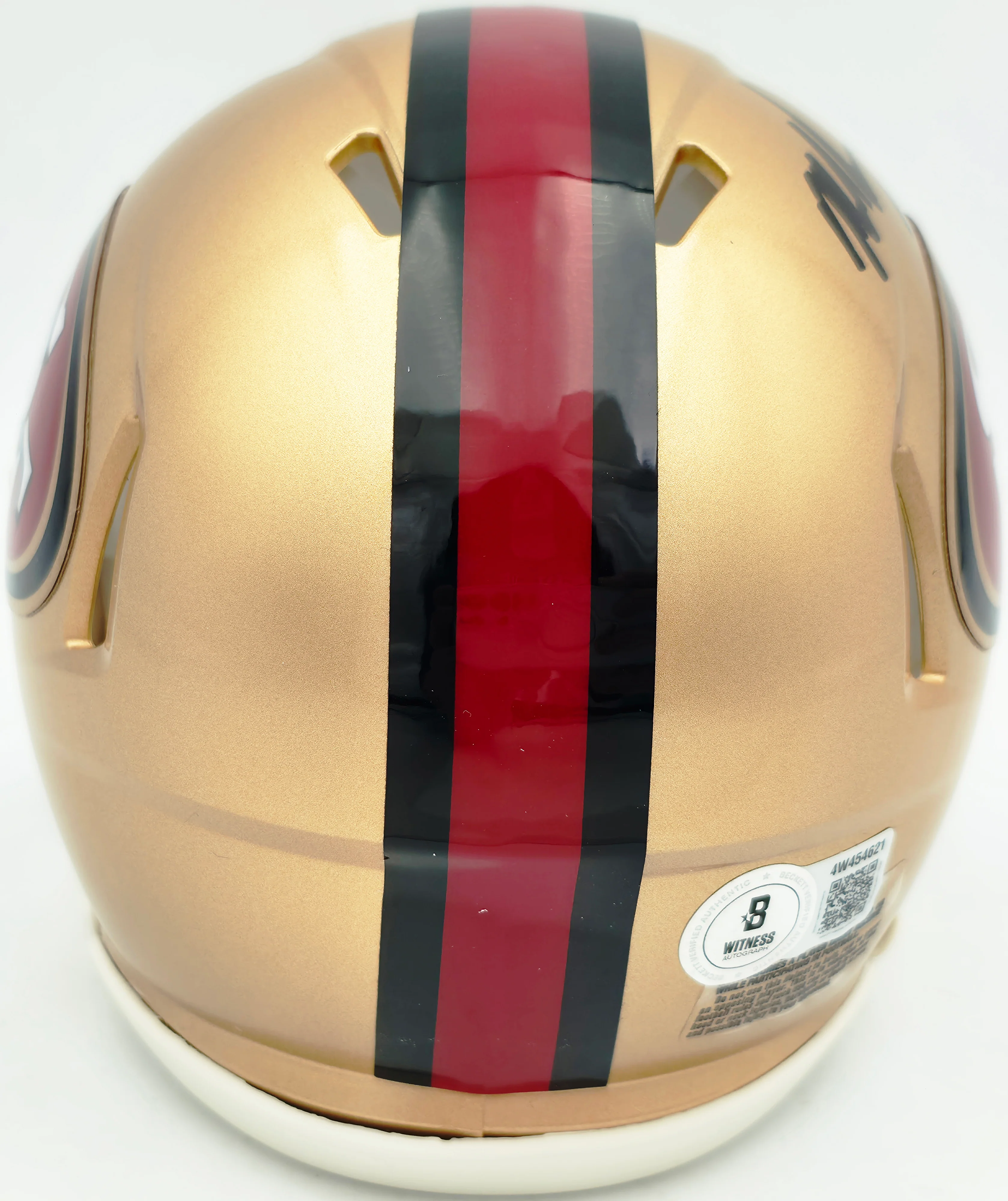 Mike Singletary Autographed San Francisco 49ers Gold 1996-08 Throwback Speed Mini Helmet Beckett BAS Witness Stock #261920 - Image 5