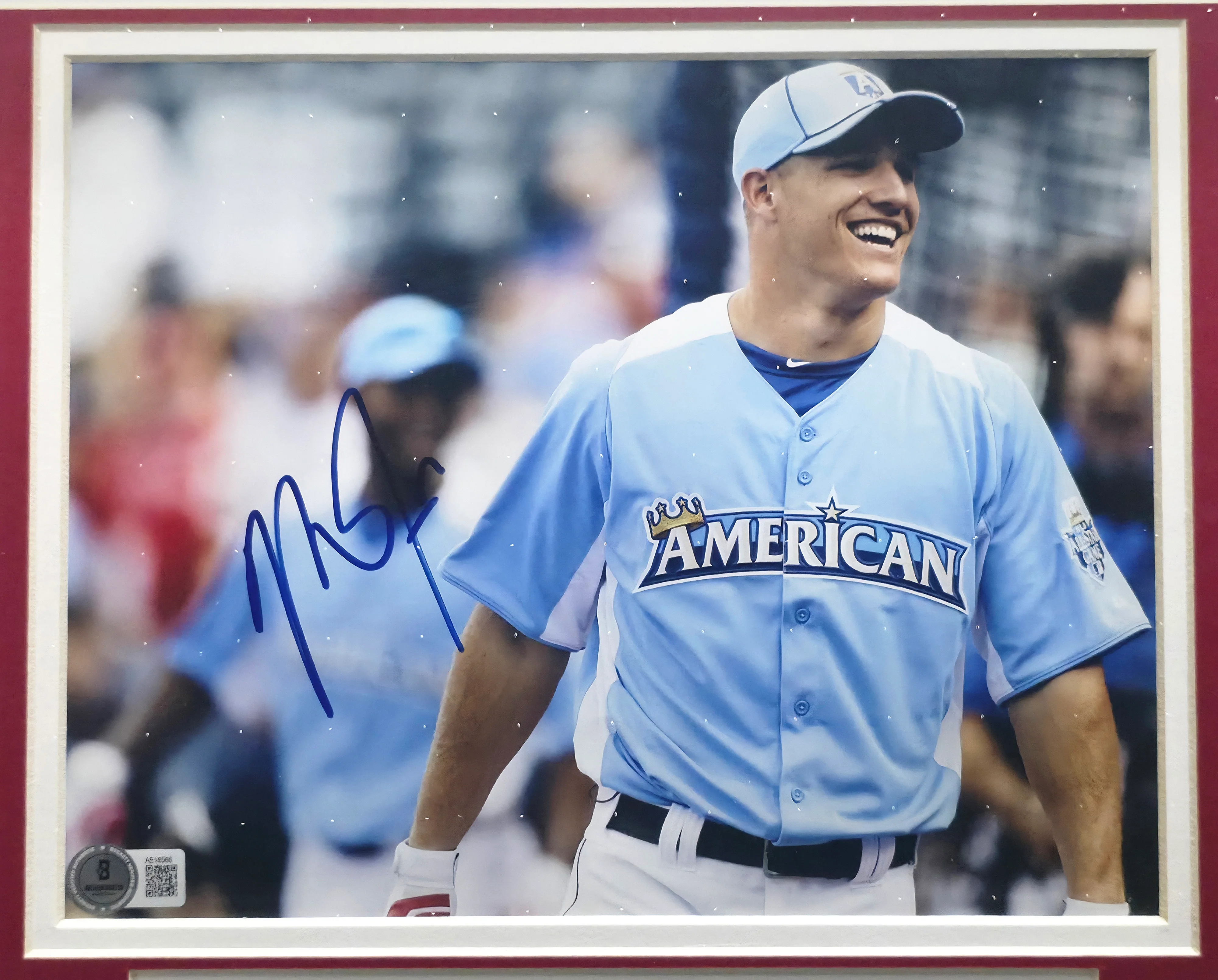 Mike Trout Autographed Framed 8x10 Photo California Angels Beckett BAS QR #BS36860 - Image 2