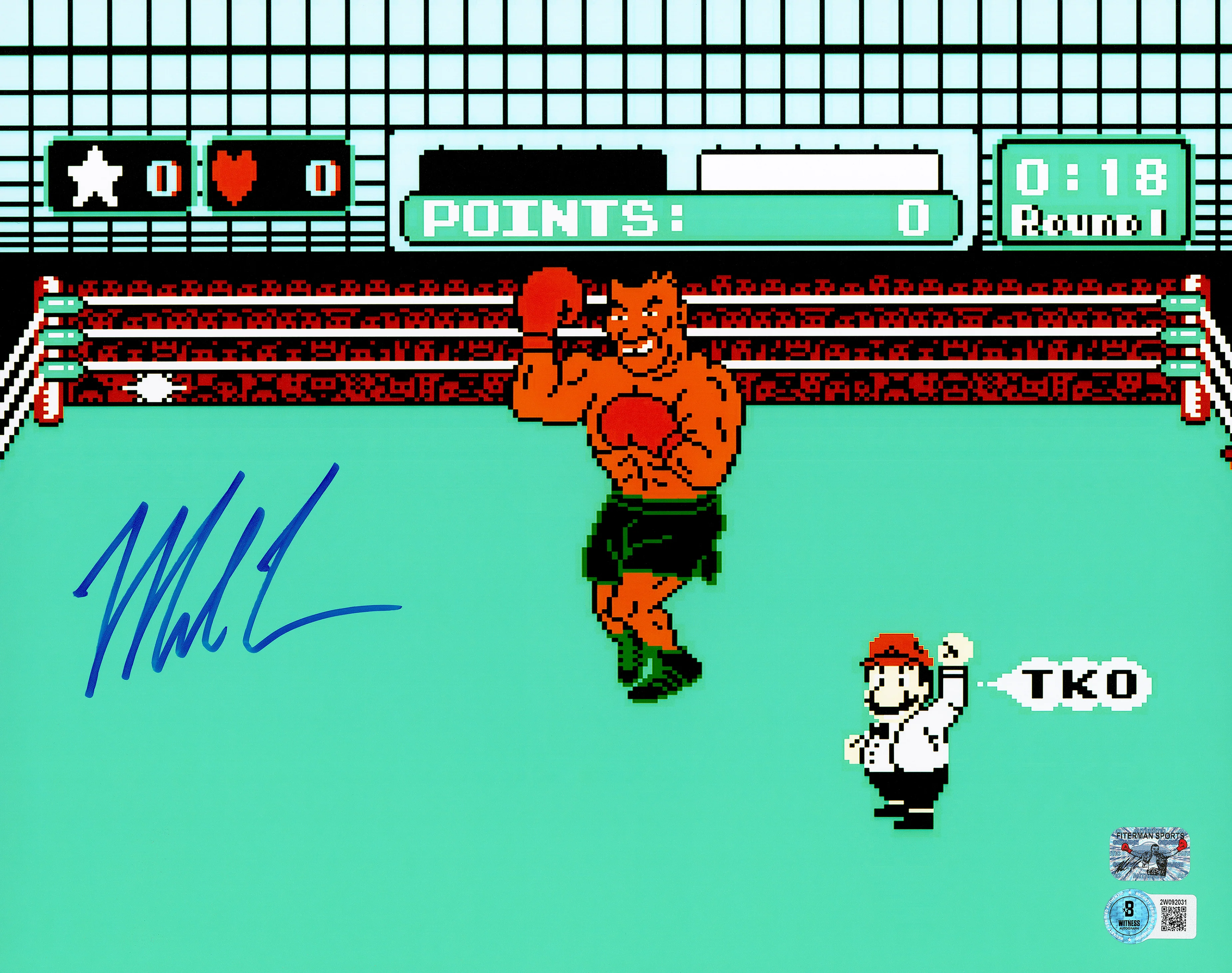 Mike Tyson Autographed 11x14 Photo Nintendo NES Punch-Out!! Beckett BAS Witness Stock #237638
