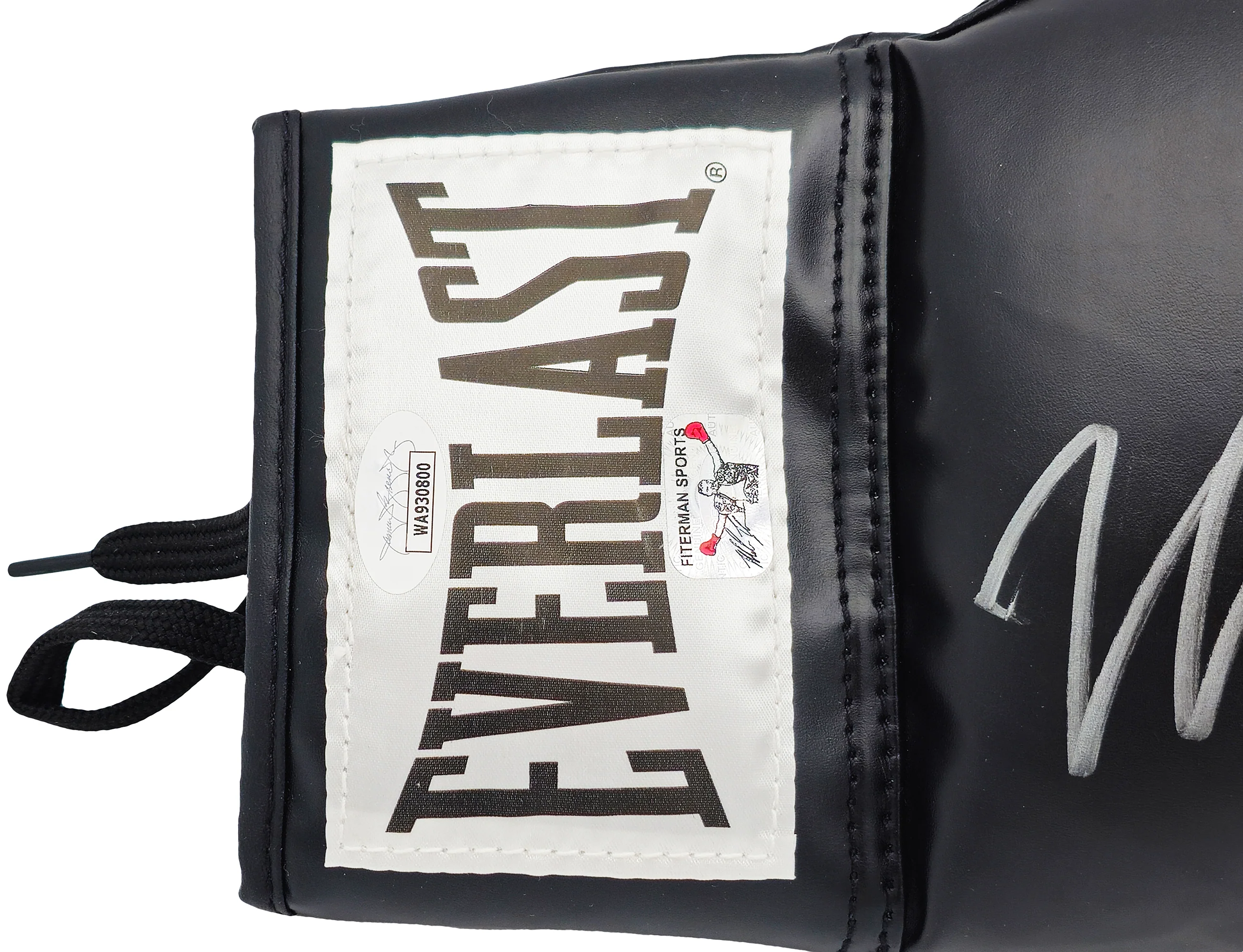 Mike Tyson Autographed Black Everlast Boxing Glove (Right Handed RH, Silver) JSA Stock #228079 - Image 3