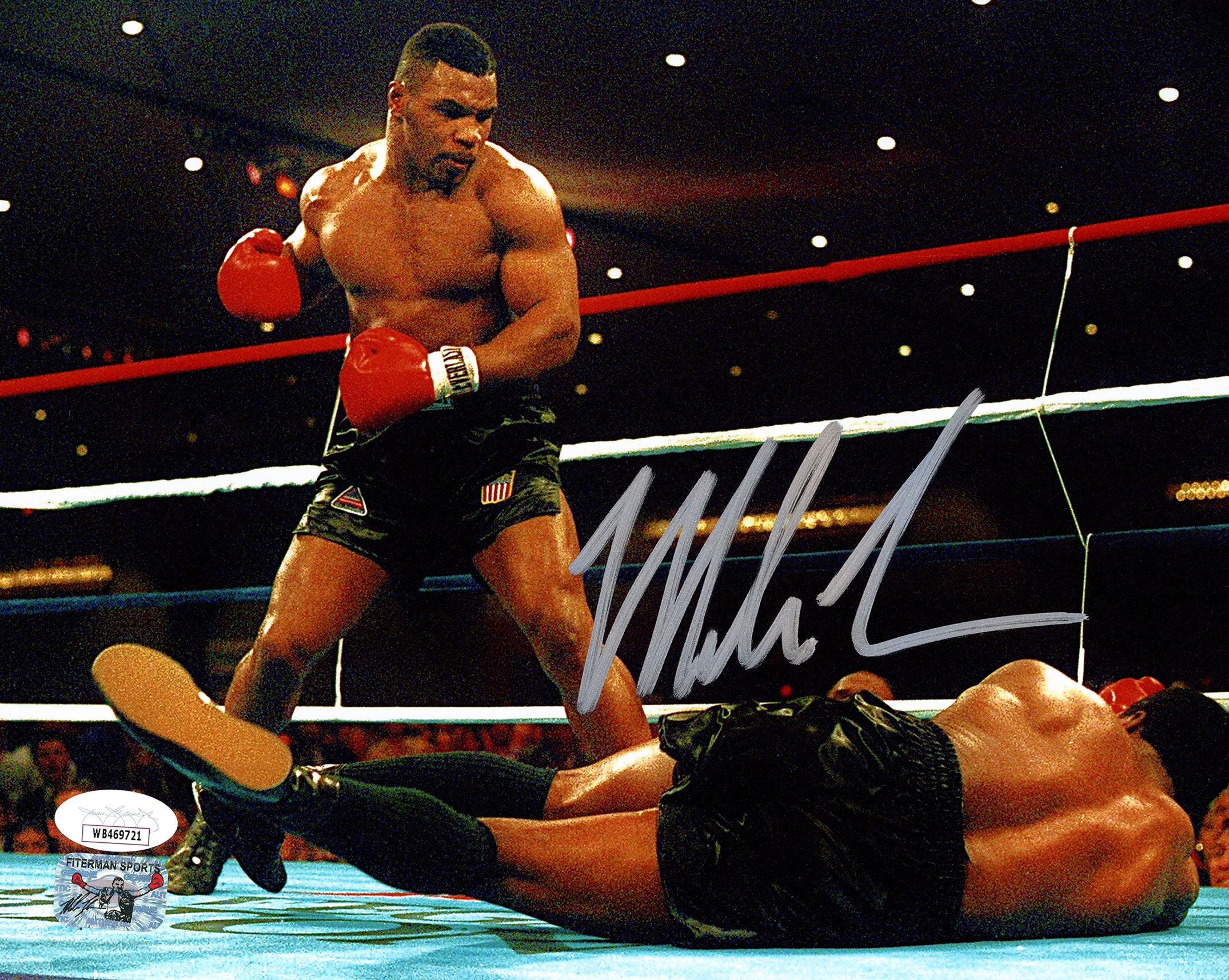 Mike Tyson Autographed Framed 8x10 Photo Standing Over JSA Stock #254291 - Image 2