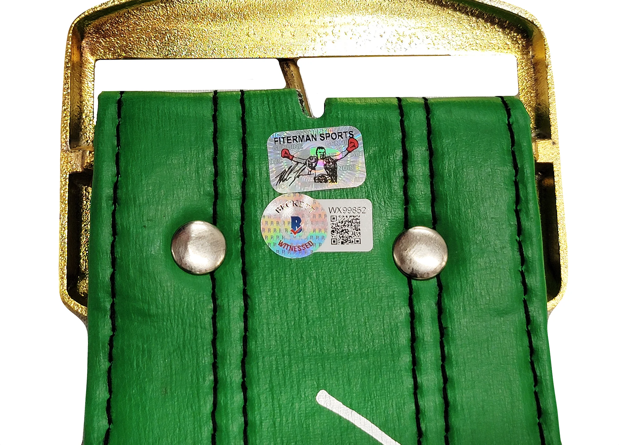 Mike Tyson Autographed Green WBC World Championship Belt Beckett BAS Witness Stock #210831 - Image 4