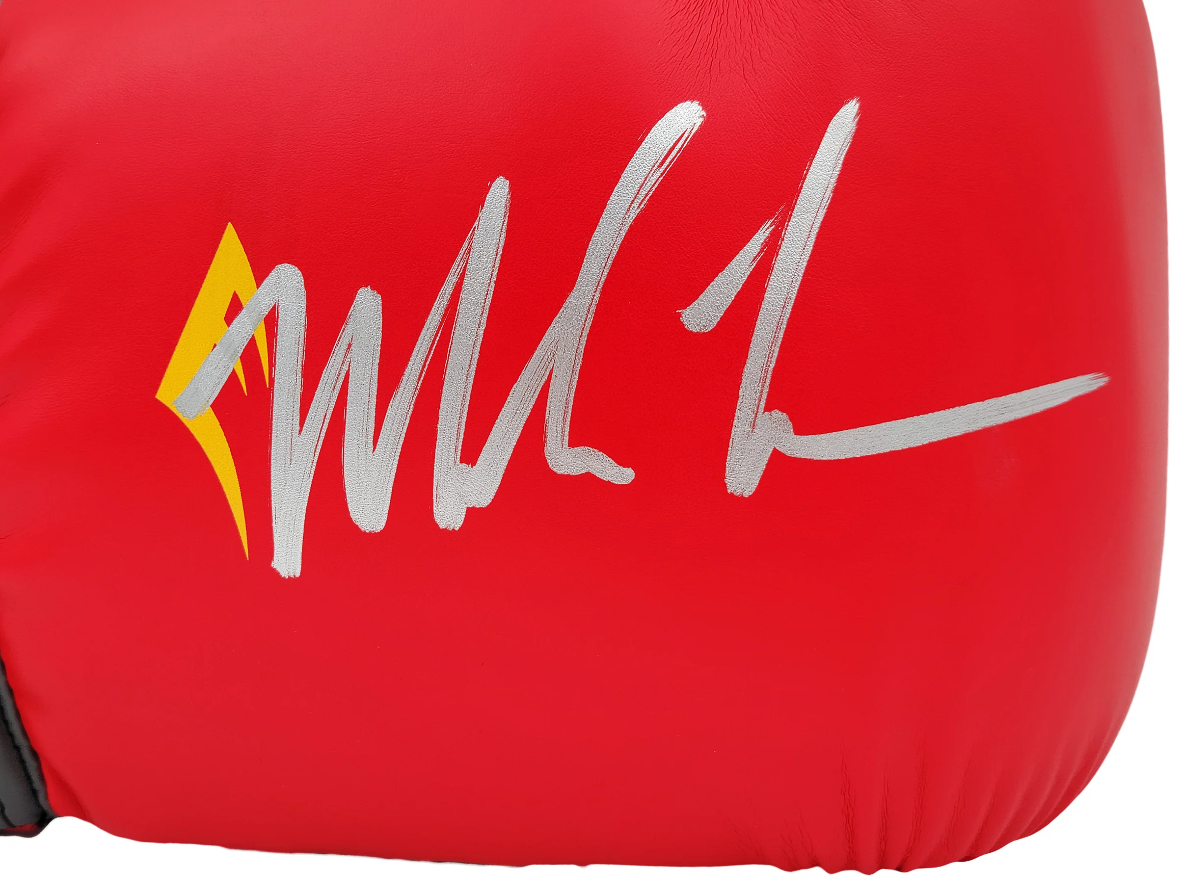 Mike Tyson Autographed Red Everlast Everfresh Boxing Glove (Right Handed RH, Silver) Beckett BAS Stock #202301 - Image 2
