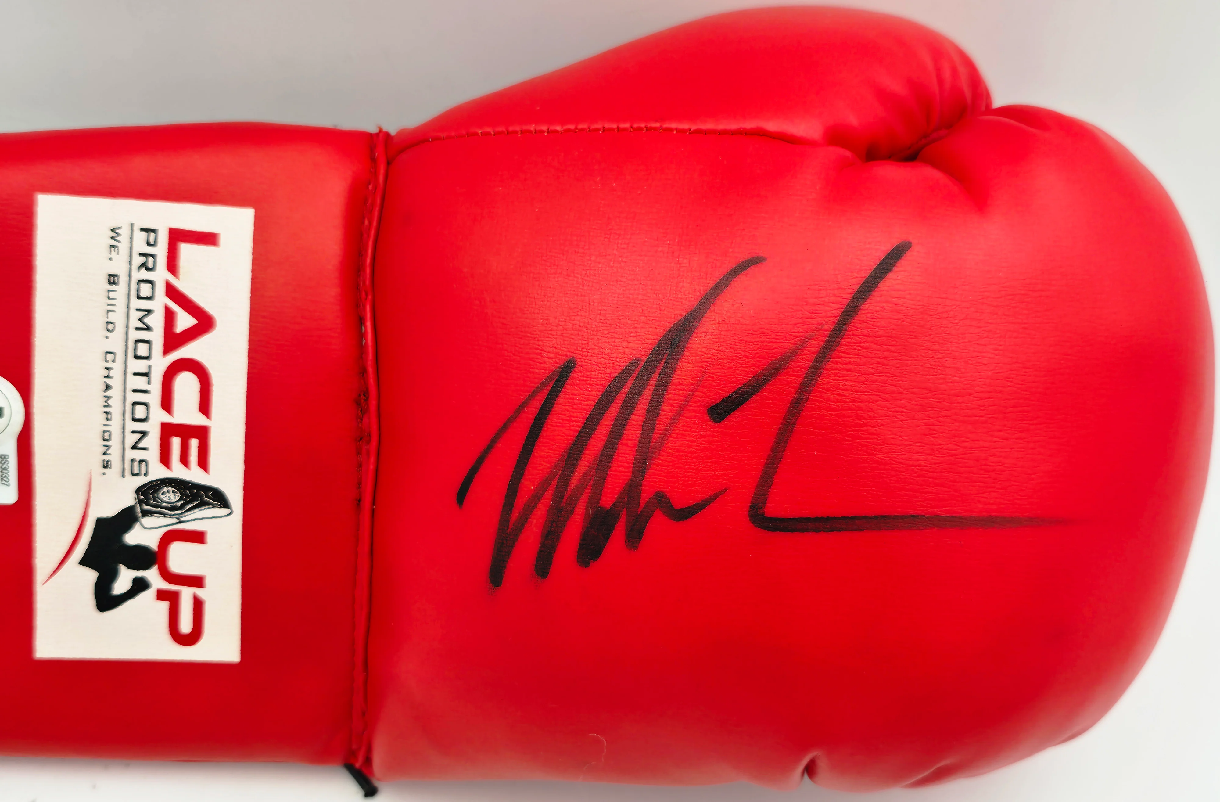 Mike Tyson Autographed Red Lace Up Promotions Boxing Glove RH Beckett BAS QR #BS30327 - Image 2
