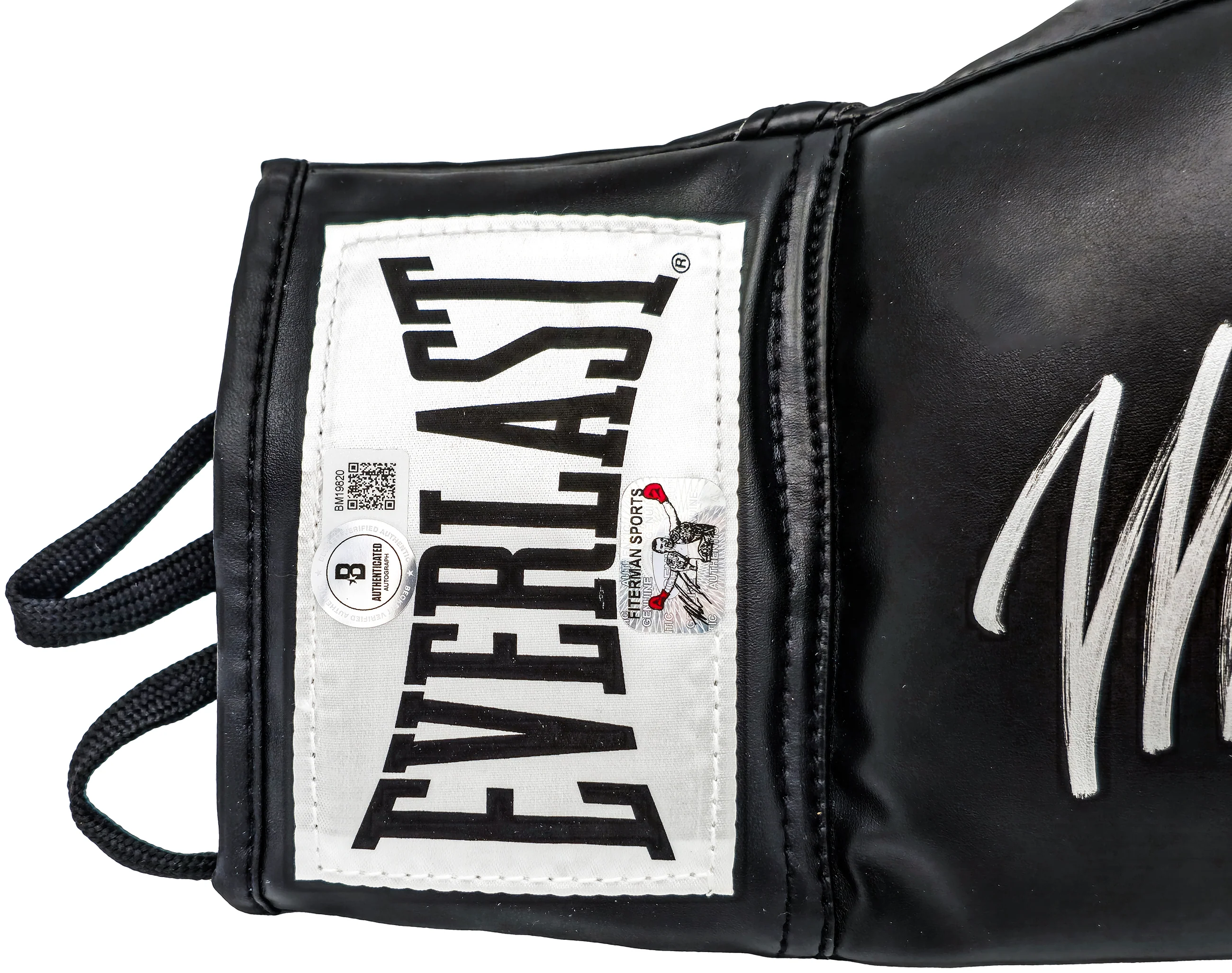 Mike Tyson Autographed Black Everlast Boxing Glove (Right Handed RH, Silver) Beckett BAS QR Stock #230020 - Image 3
