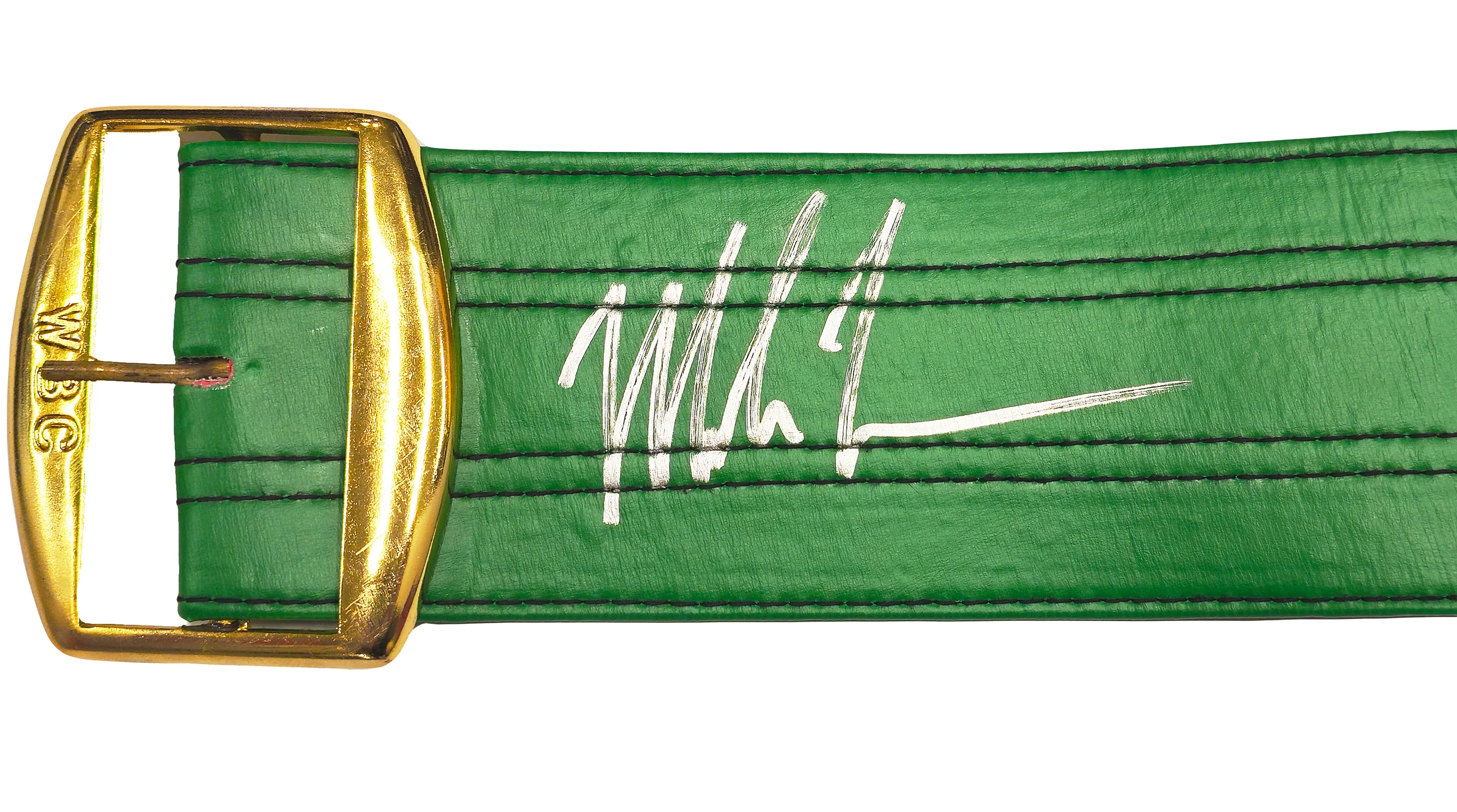 Mike Tyson & Evander Holyfield Autographed Green WBC World Championship Boxing Belt JSA Stock #237084 - Image 3