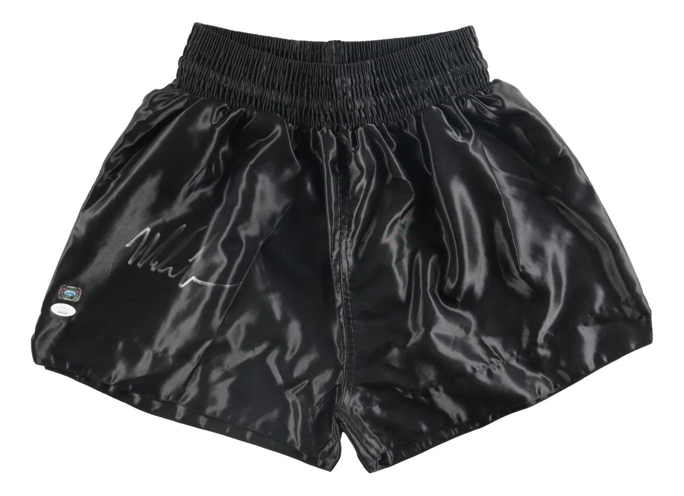 Mike Tyson Signed Custom Black Boxing Trunks JSA ITP