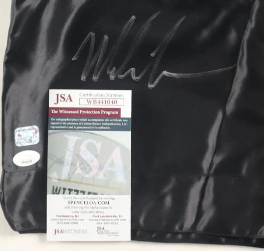 Mike Tyson Signed Custom Black Boxing Trunks JSA ITP - Image 2