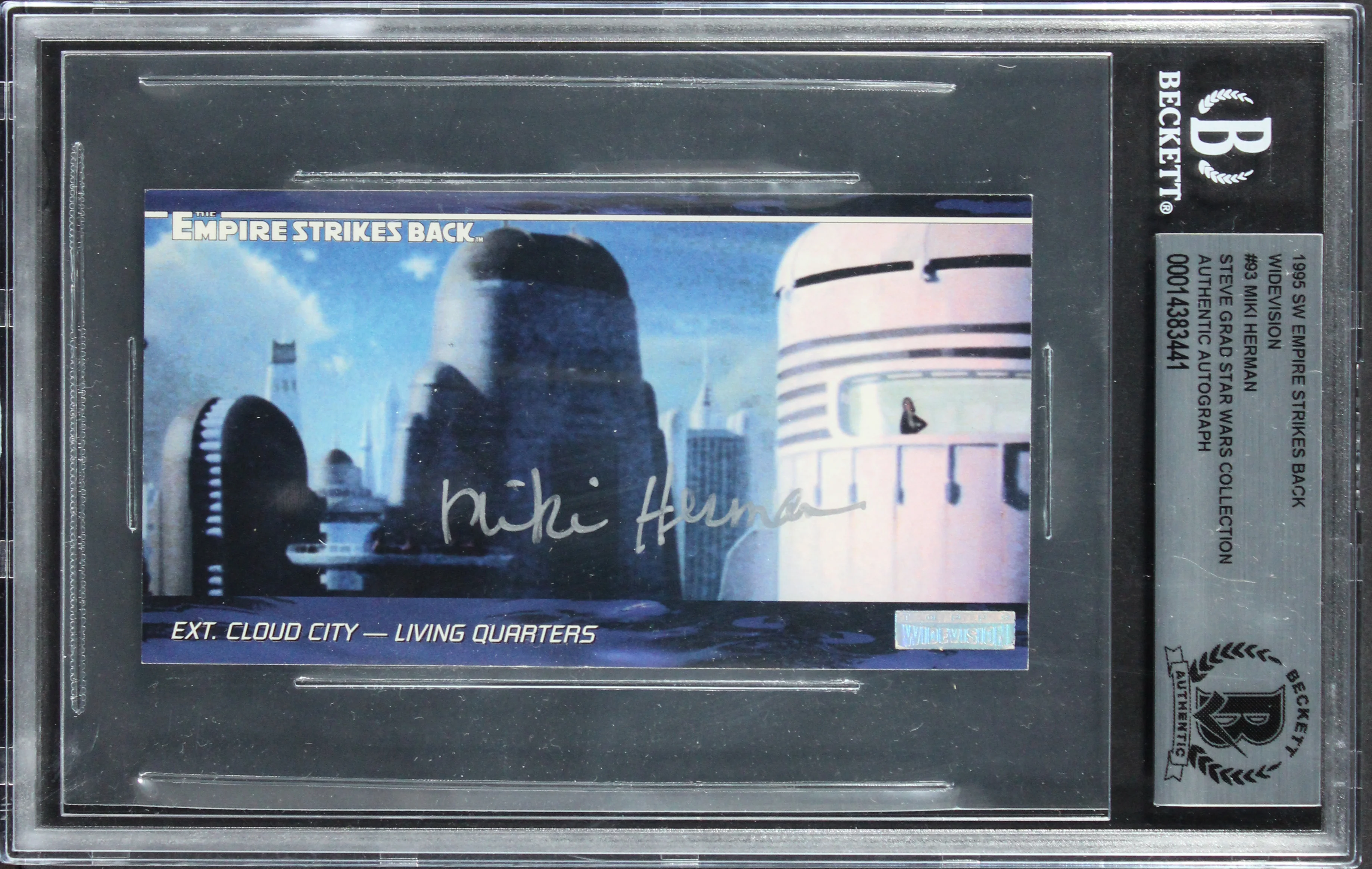 Miki Herman Authentic Signed 1995 Star Wars ESB Widevision #93 Card BAS Slabbed - Image 2