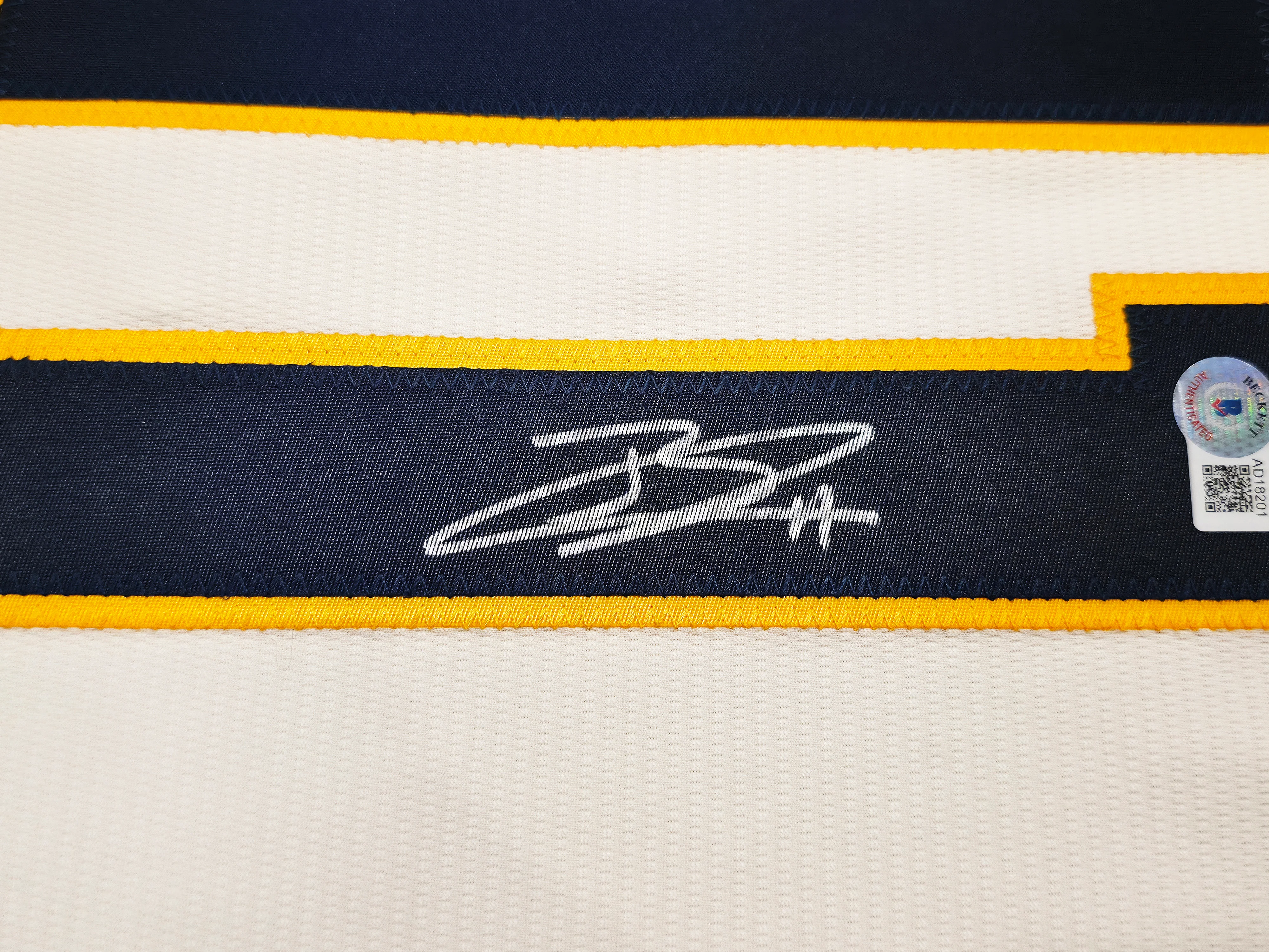Milwaukee Brewers Jackson Chourio Autographed Cream Nike Jersey Size XL Beckett BAS QR Stock #254435 - Image 4