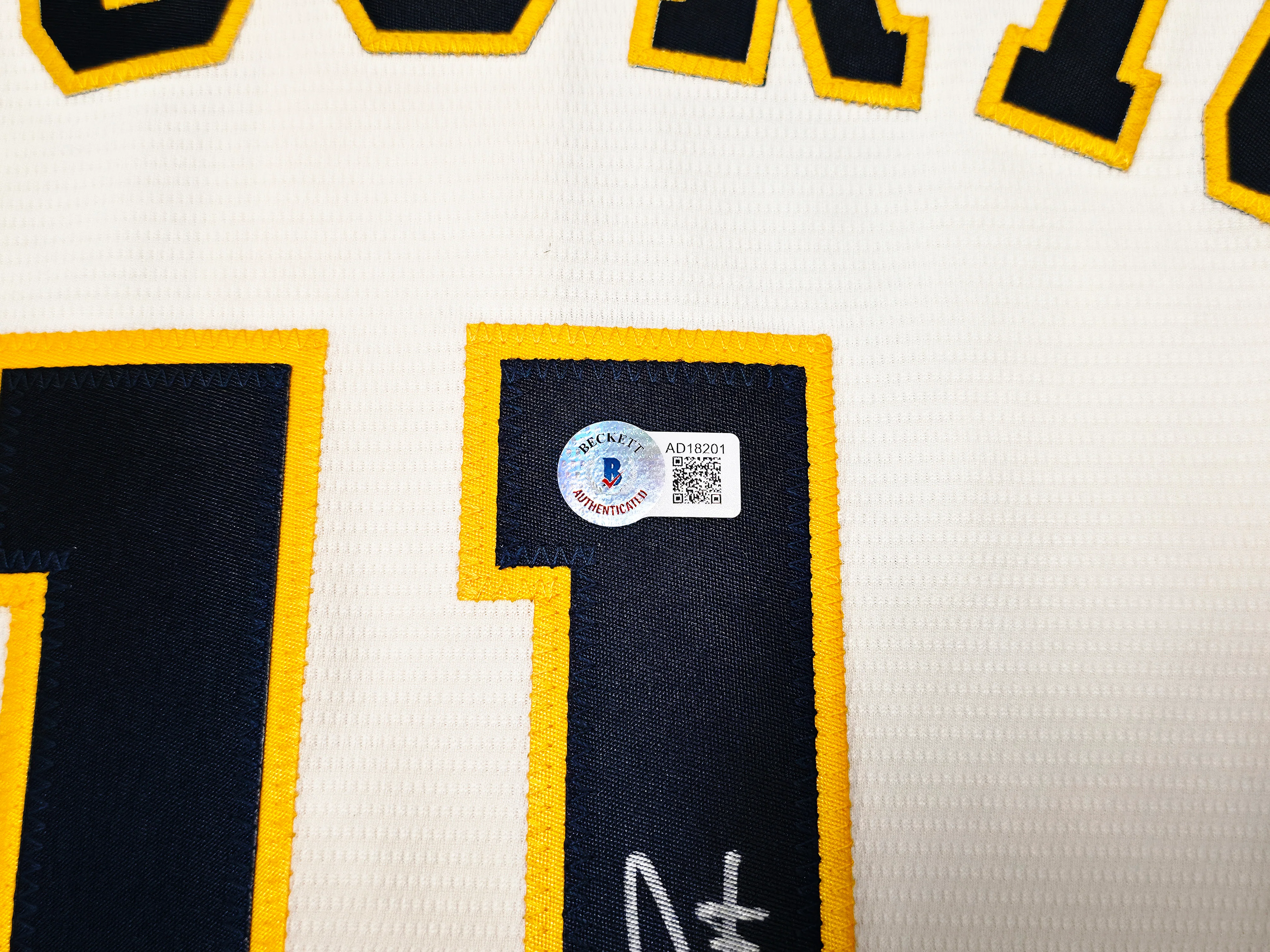 Milwaukee Brewers Jackson Chourio Autographed Cream Nike Jersey Size XL Beckett BAS QR Stock #254435 - Image 5