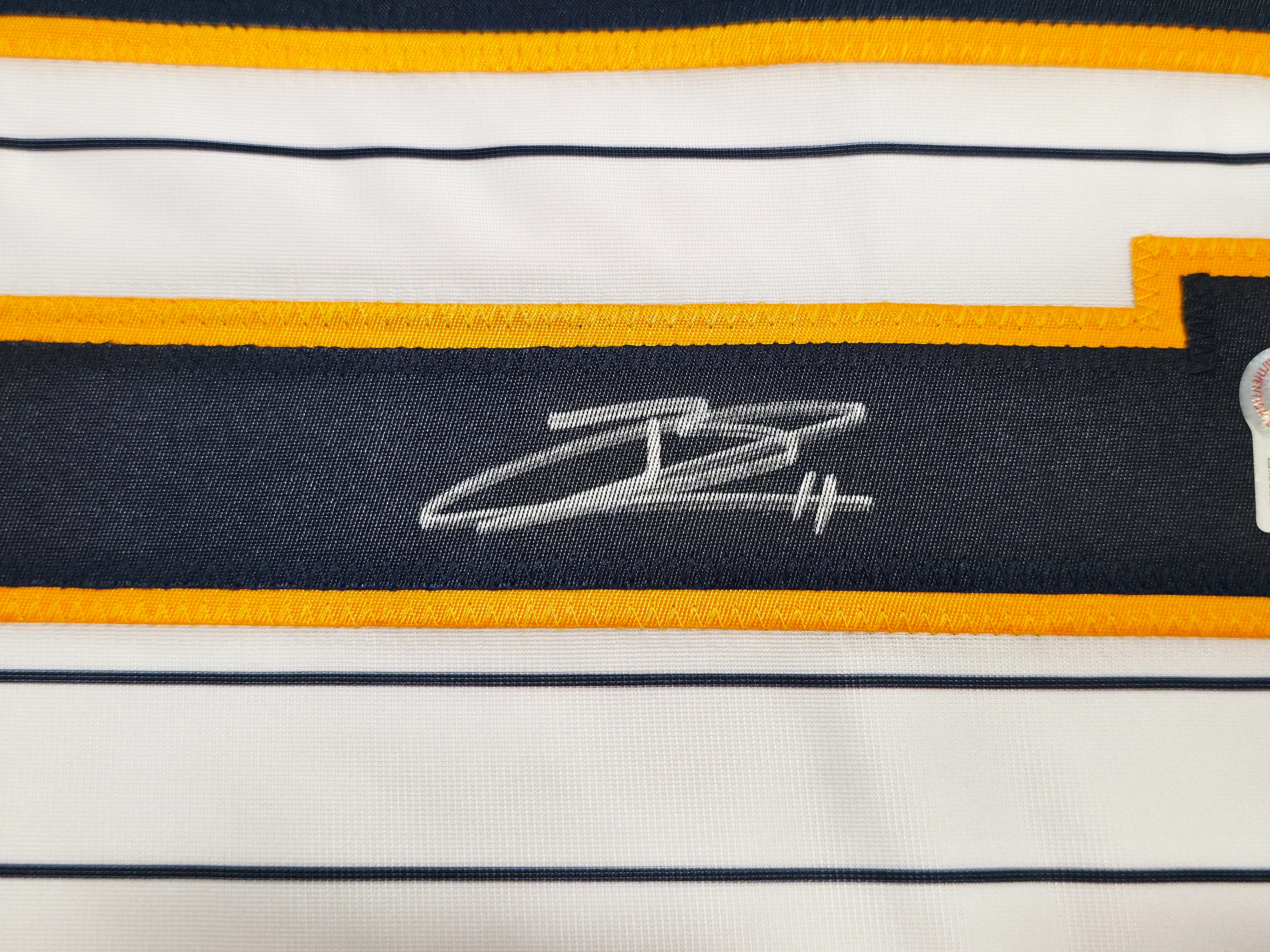 Milwaukee Brewers Jackson Chourio Autographed White Jersey Beckett BAS QR Stock #250267 - Image 4