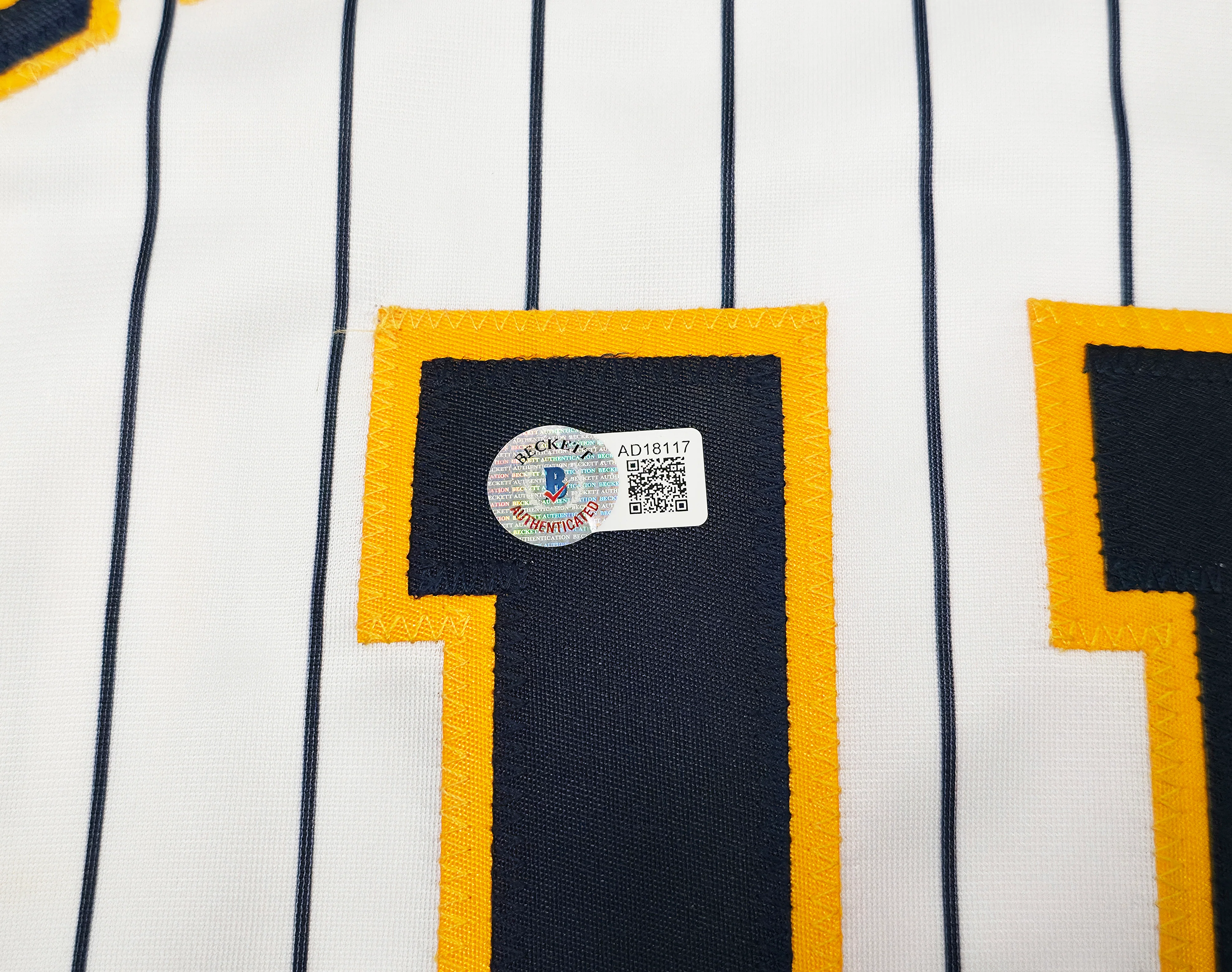 Milwaukee Brewers Jackson Chourio Autographed White Jersey Beckett BAS QR Stock #250268 - Image 5