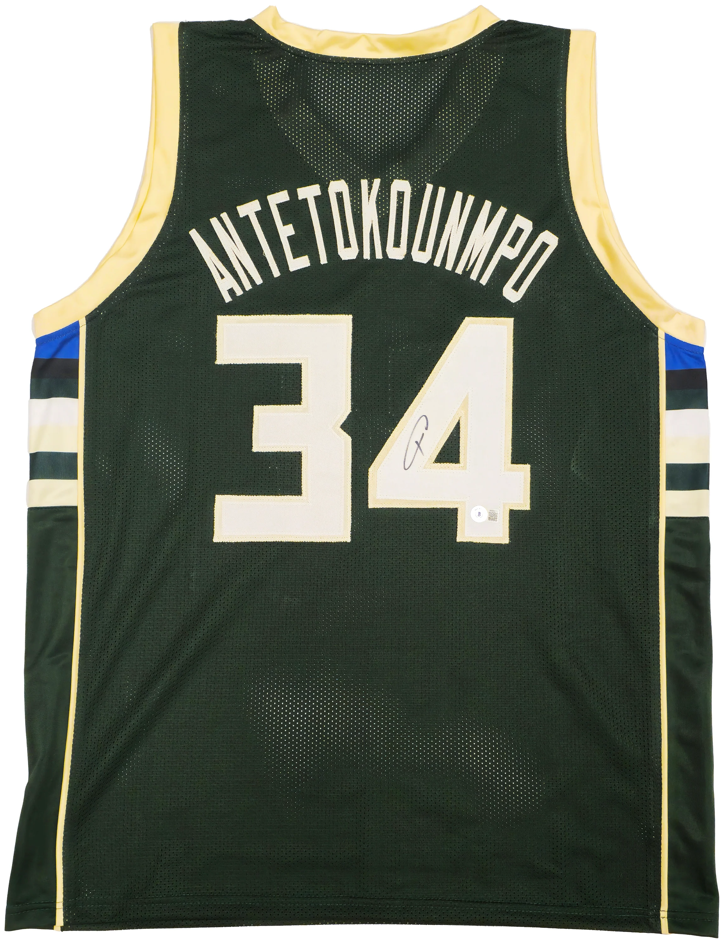 Milwaukee Bucks Giannis Antetokounmpo Autographed Green Jersey Beckett BAS Witness Stock #232744 - Image 2