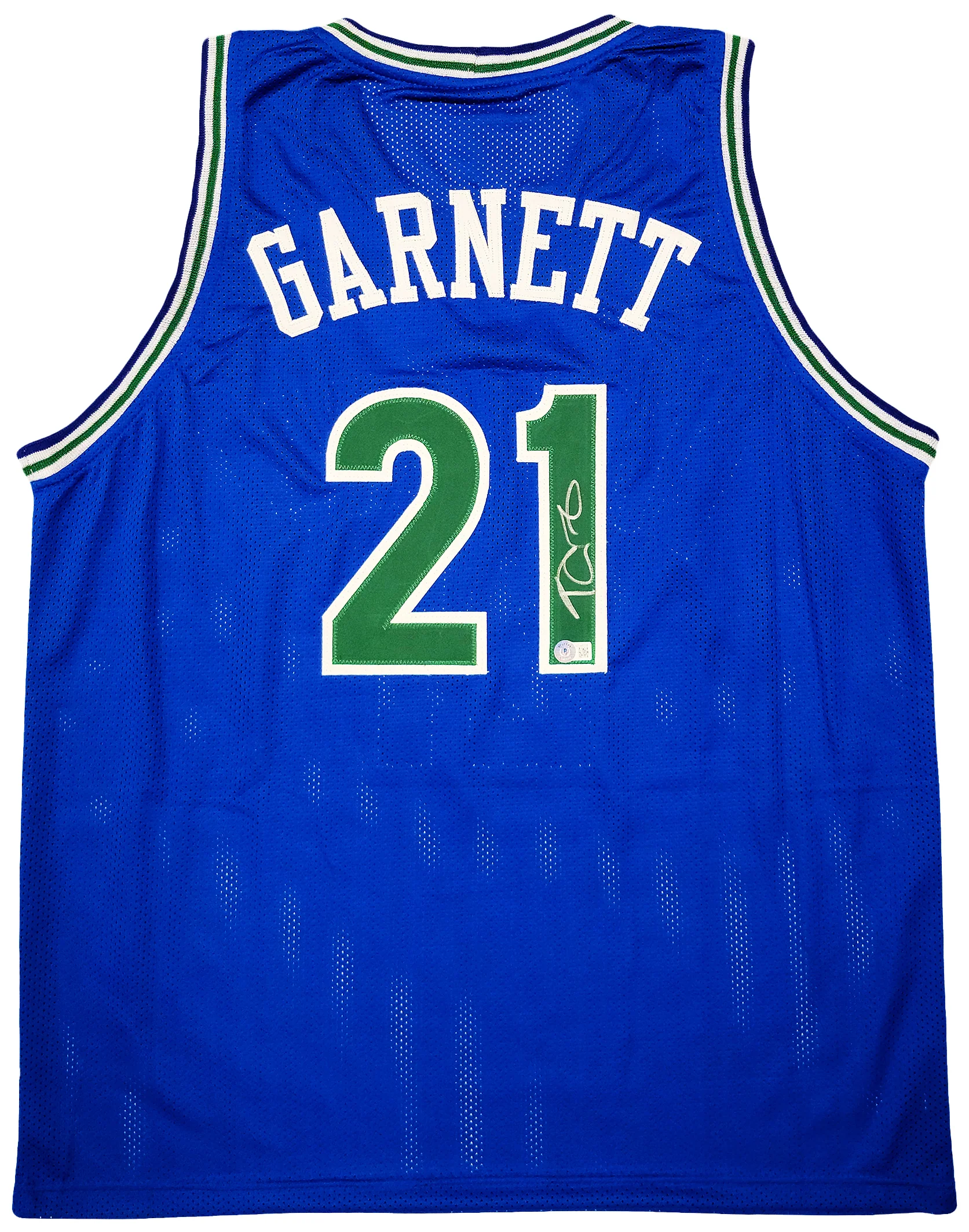 Minnesota Timberwolves Kevin Garnett Autographed Blue Jersey Beckett BAS QR Stock #203549 - Image 2