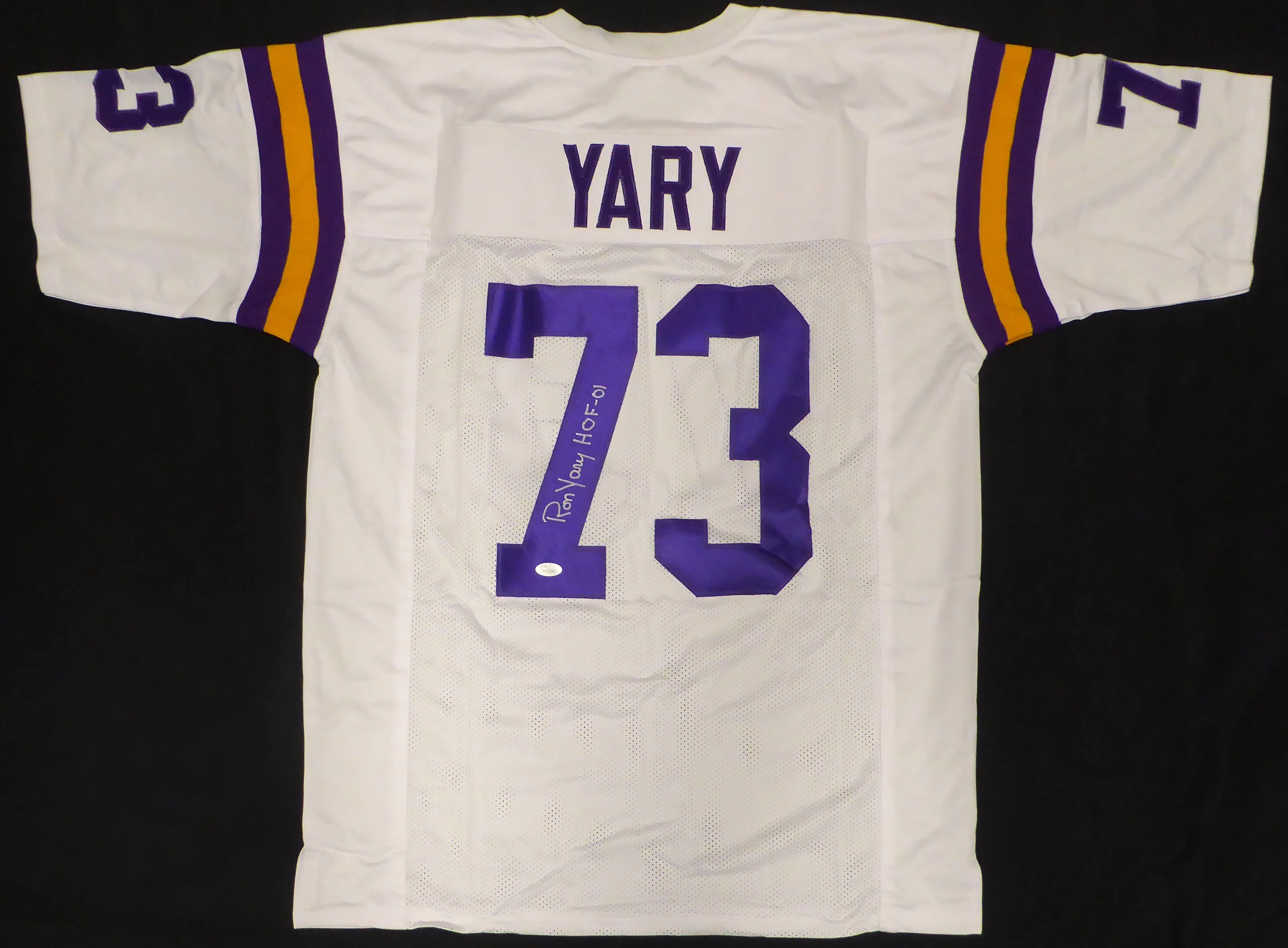 Minnesota Vikings Ron Yary Autographed White Jersey "HOF 01" JSA #WP429590 - Image 2
