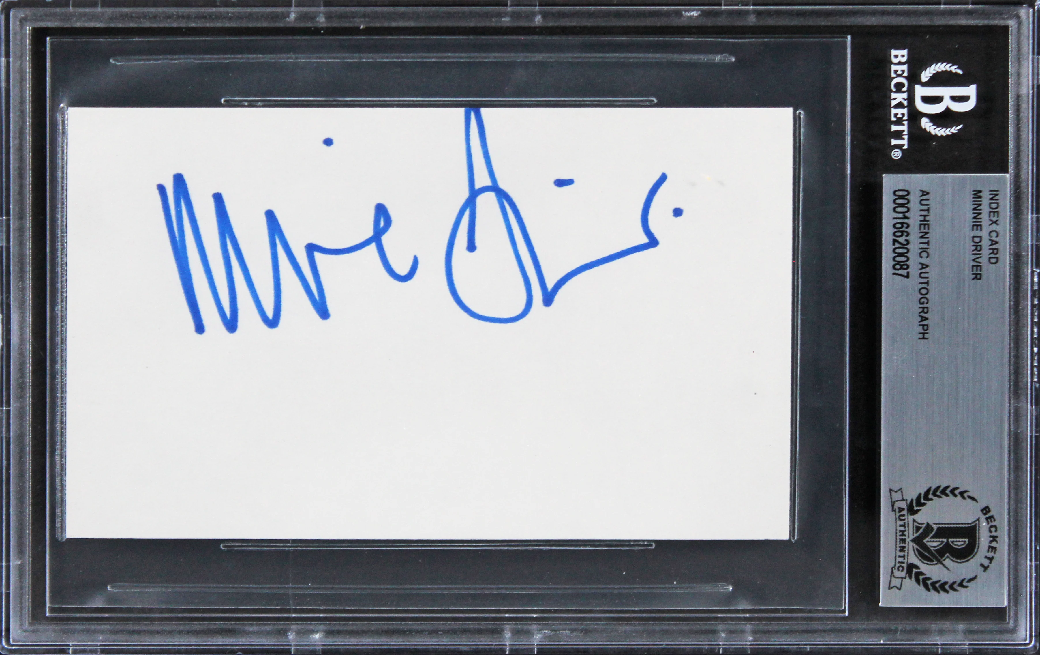 Minnie Driver Good Will Hunting Authentic Signed 3x5 Index Card BAS Slabbed