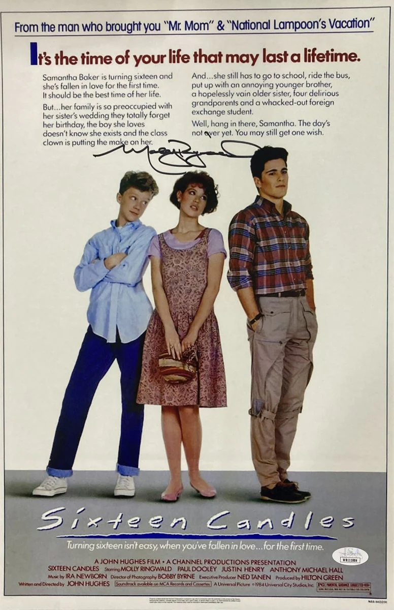 Molly Ringwald Signed 11x17 Sixteen Candles Movie Poster Photo JSA ITP - Image 5