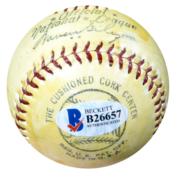 Monte Monty Kennedy Autographed Official NL Giles Baseball New York Giants Vintage Beckett BAS #B26657 - Image 5