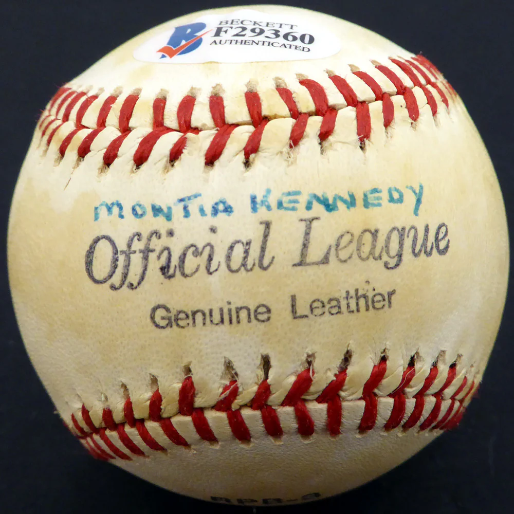 Monte "Monty" Kennedy Autographed Official OL Baseball New York Giants Beckett BAS #F29360 - Image 2