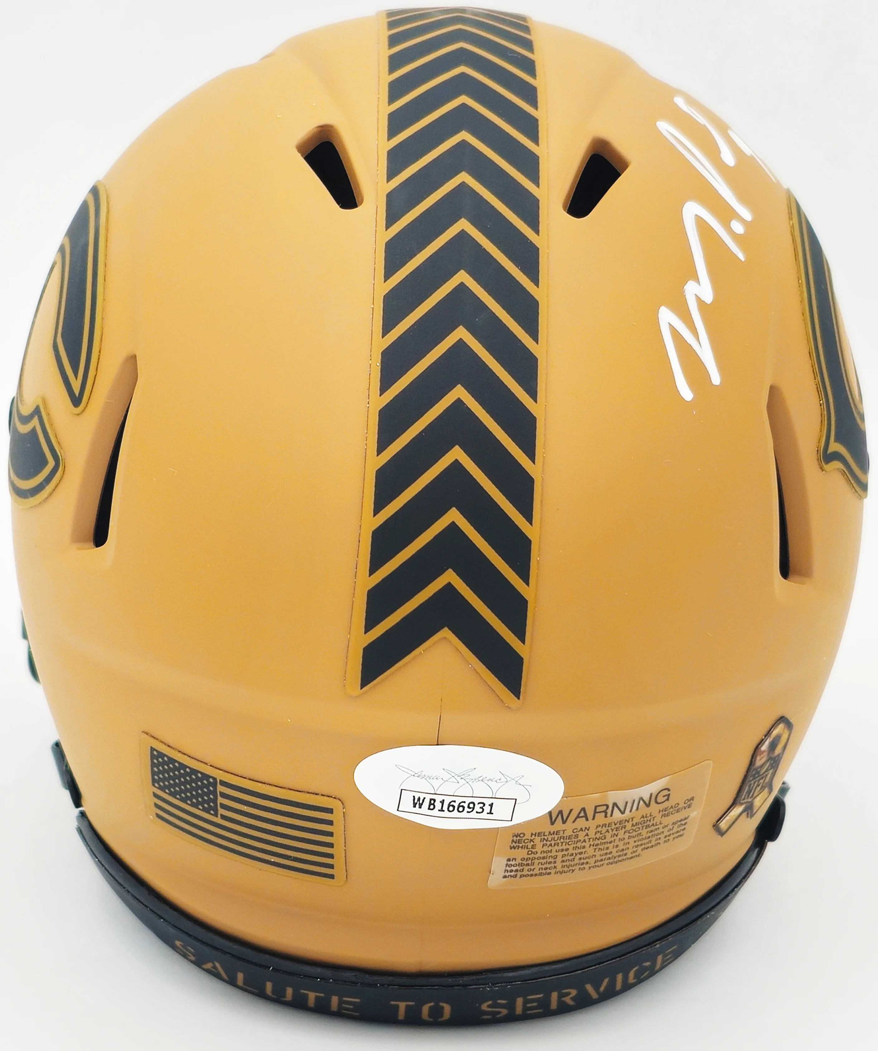 Montez Sweat Autographed Chicago Bears Camo Brown Salute to Service Speed Mini Helmet JSA Stock #232851 - Image 4