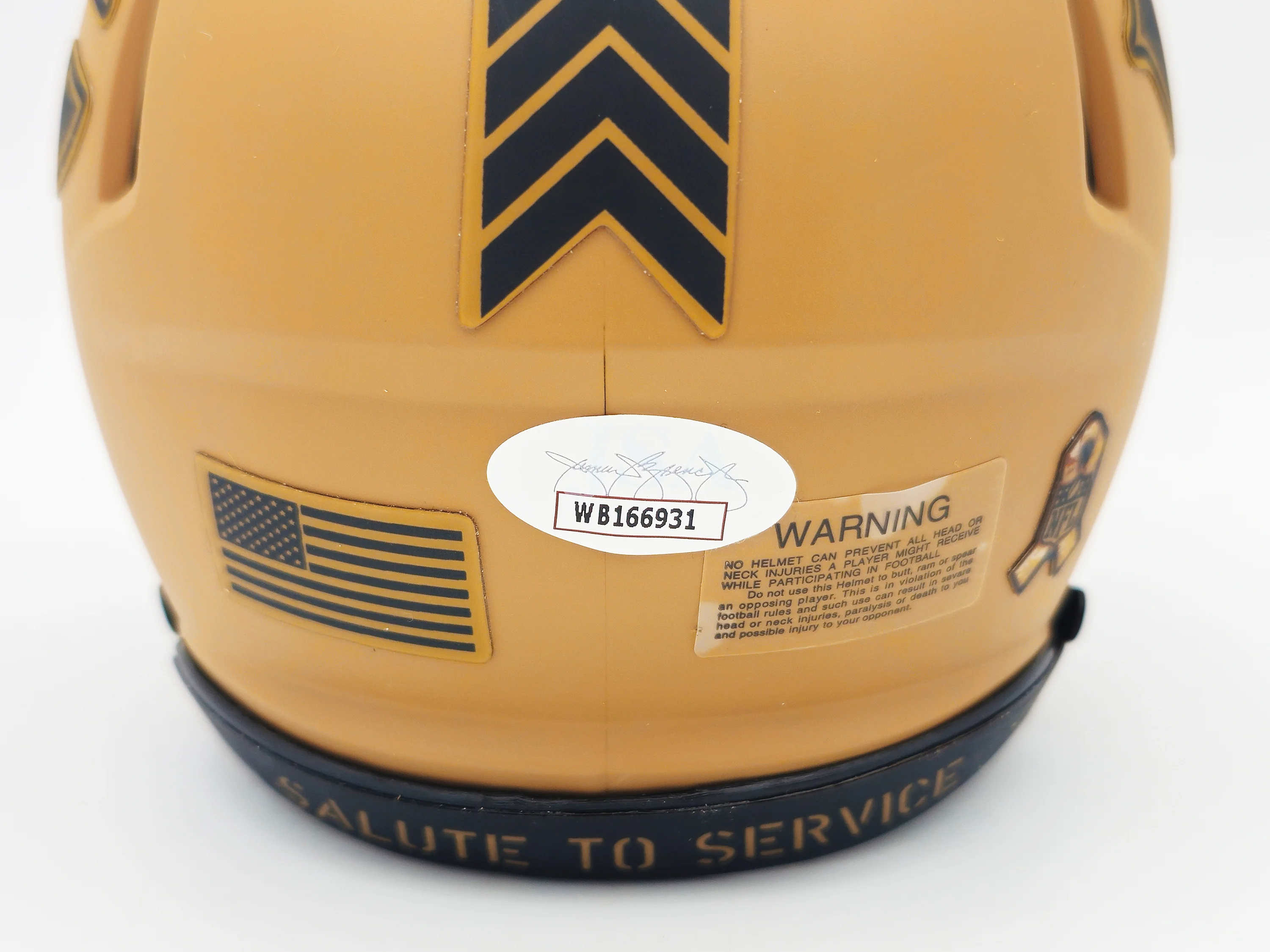 Montez Sweat Autographed Chicago Bears Camo Brown Salute to Service Speed Mini Helmet JSA Stock #232851 - Image 5
