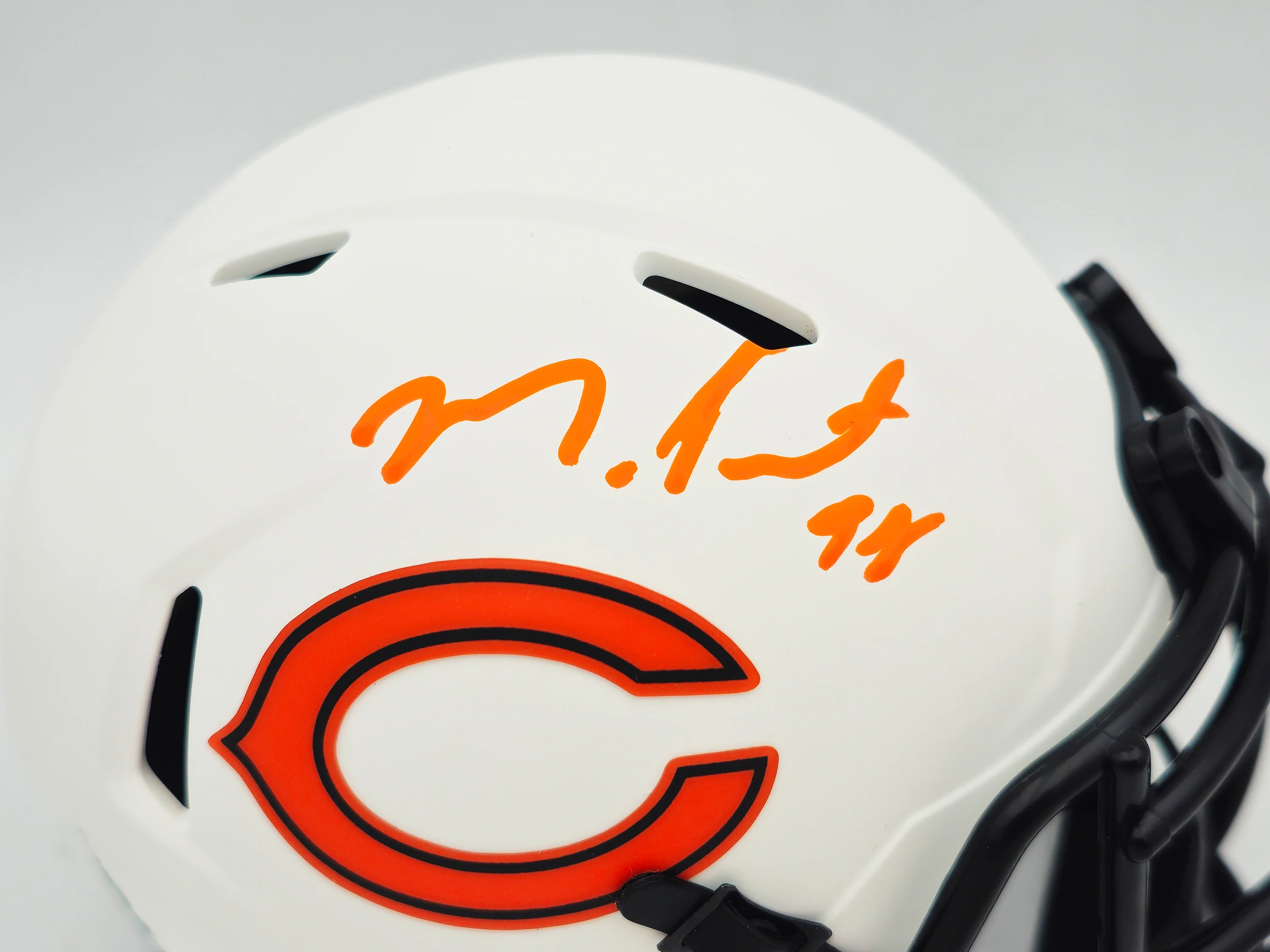Montez Sweat Autographed Chicago Bears Lunar Eclipse White Speed Mini Helmet JSA Stock #232849 - Image 2