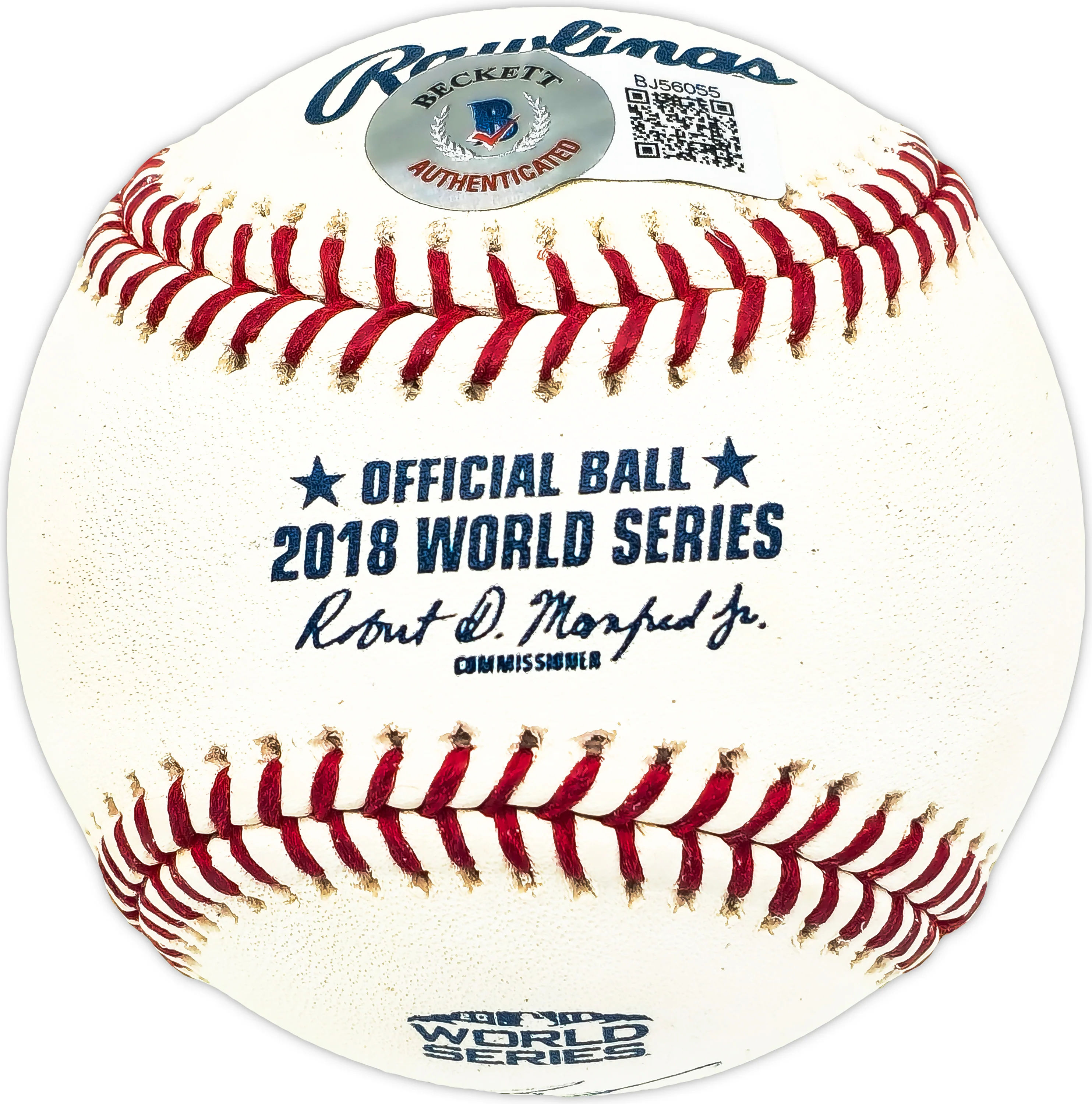 Mookie Betts Autographed Official 2018 World Series Logo MLB Baseball Boston Red Sox Beckett BAS QR #BJ56055 - Image 2
