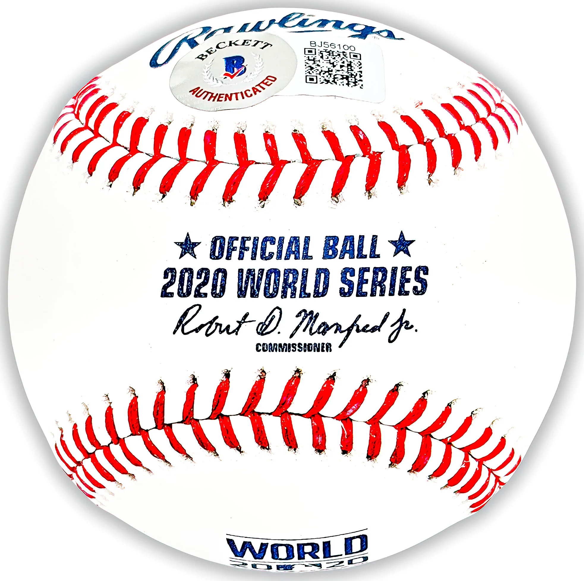 Mookie Betts Autographed Official 2020 World Series Logo MLB Baseball Los Angeles Dodgers Beckett BAS QR Stock #218698 - Image 2