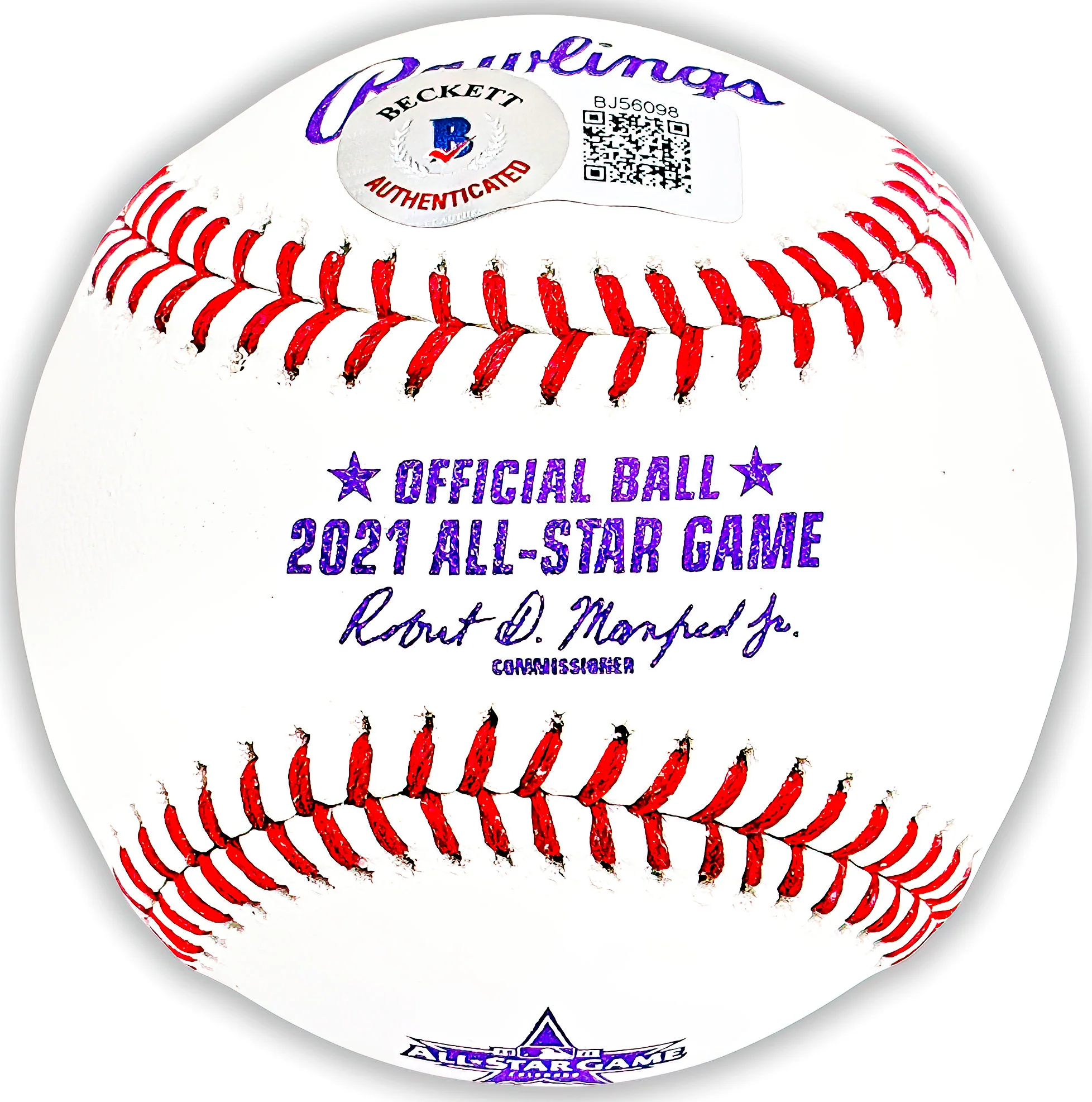 Mookie Betts Autographed Official 2021 All Star Game Logo MLB Game Baseball Los Angeles Dodgers Beckett BAS QR Stock #218699 - Image 2
