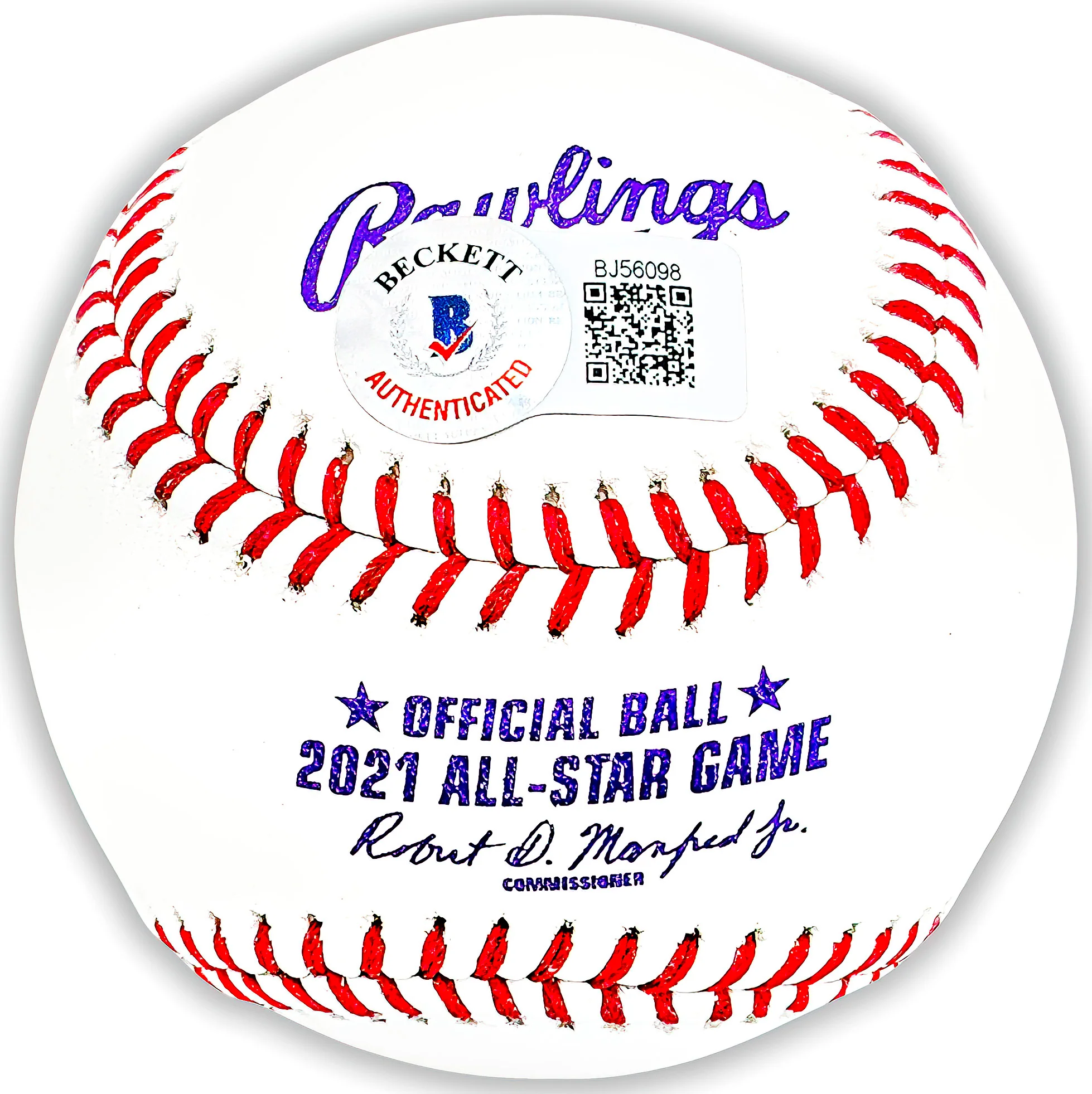 Mookie Betts Autographed Official 2021 All Star Game Logo MLB Game Baseball Los Angeles Dodgers Beckett BAS QR Stock #218699 - Image 3
