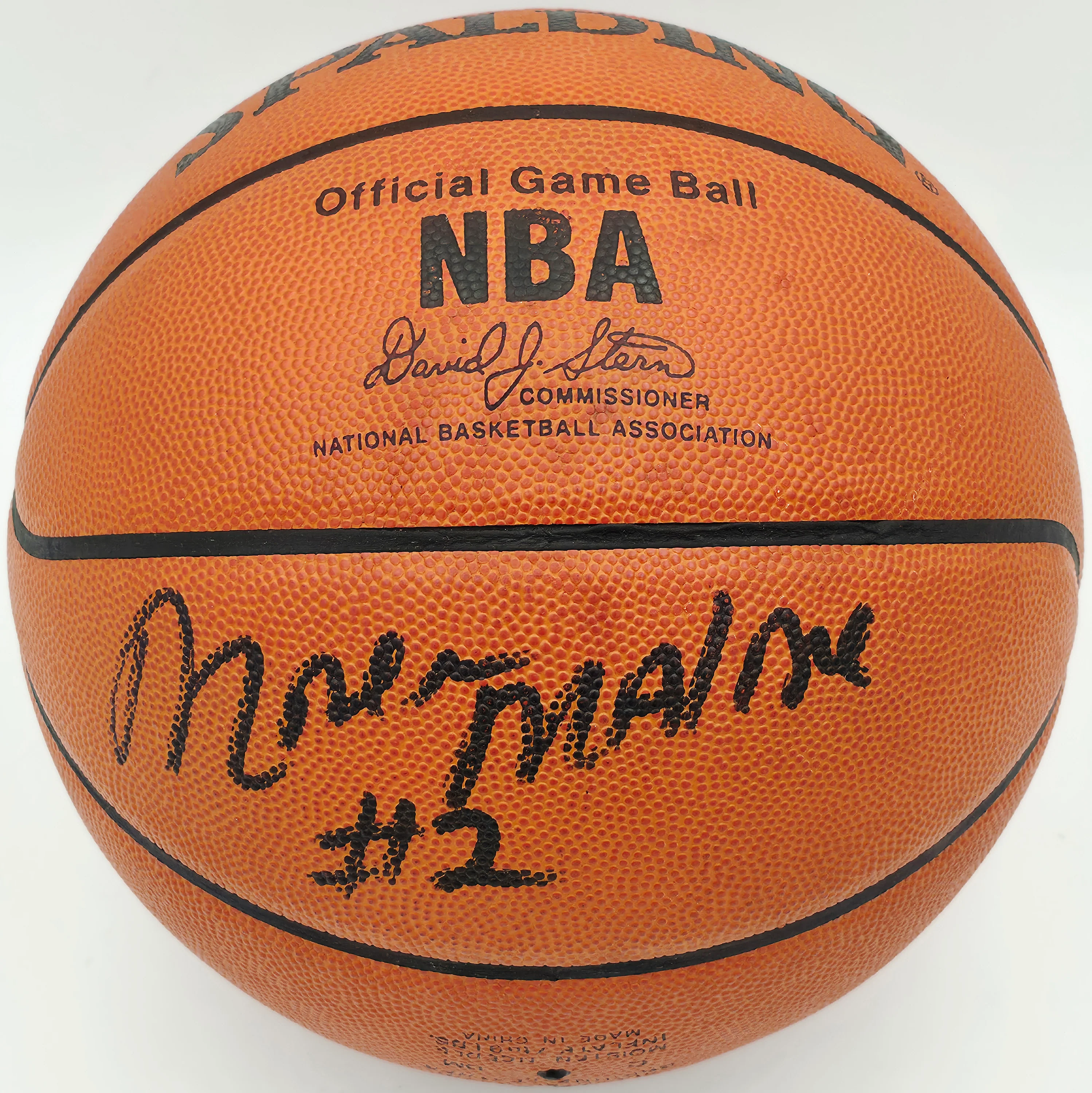 Moses Malone Autographed Spalding NBA Leather Game Basketball Philadelphia 76ers "#2" Beckett BAS QR #BS30419