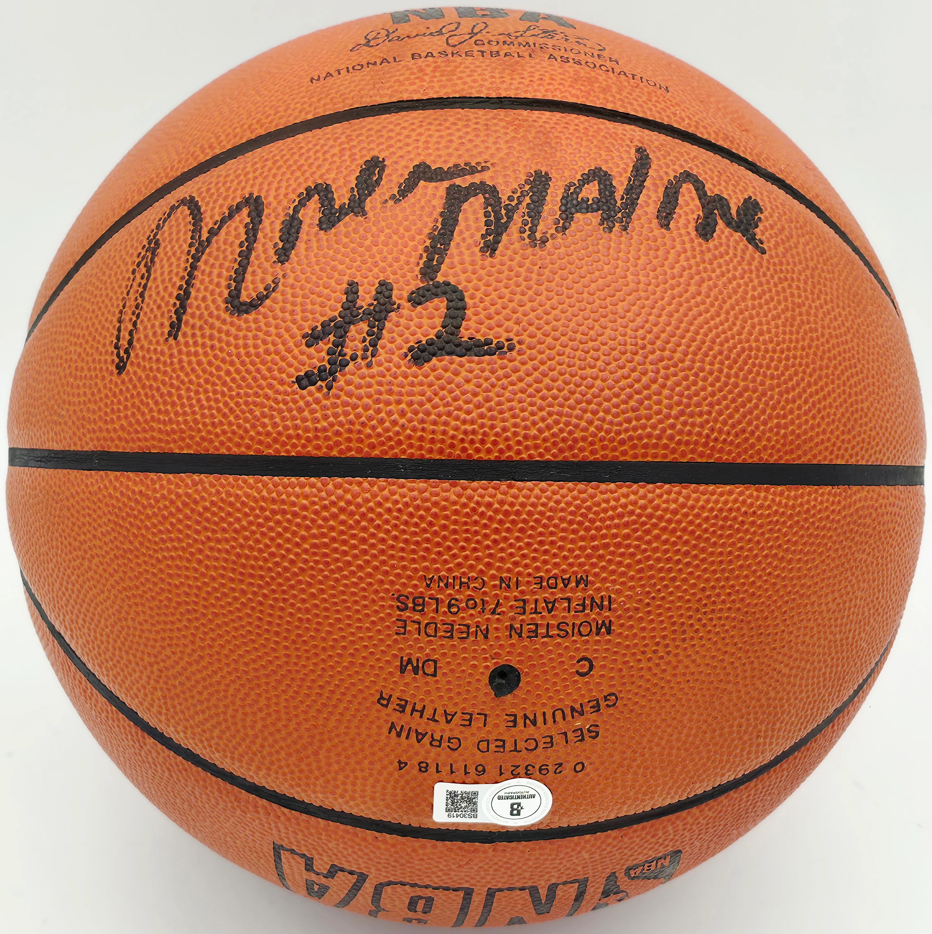 Moses Malone Autographed Spalding NBA Leather Game Basketball Philadelphia 76ers "#2" Beckett BAS QR #BS30419 - Image 3