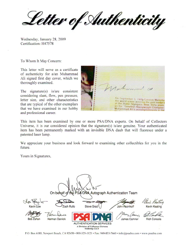 Muhammad Ali Autographed First Day Cover Vintage PSA/DNA #H47578 - Image 3