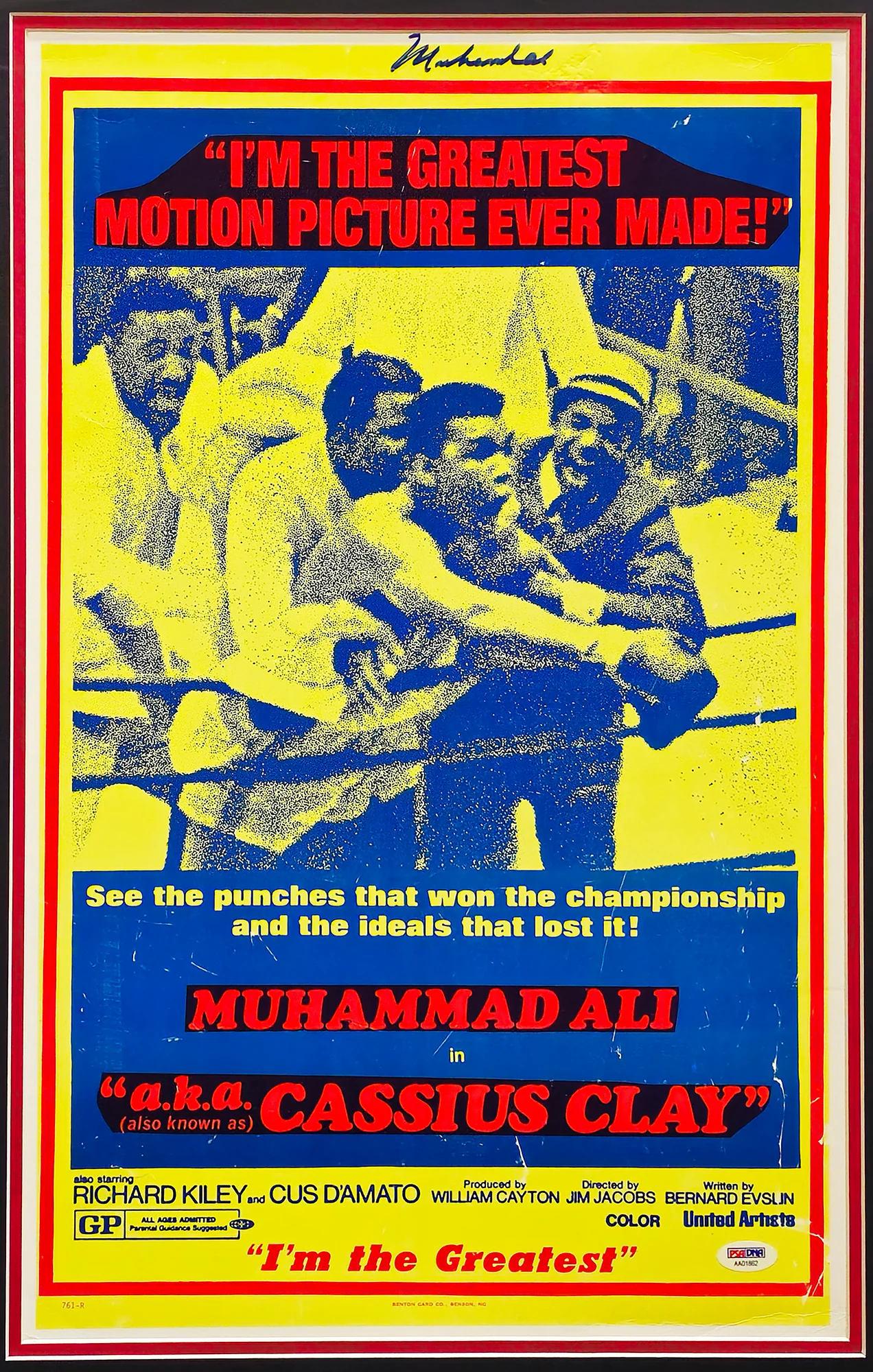 Muhammad Ali Autographed Framed 14x22 Poster (Creases) PSA/DNA #AA01862 - Image 2