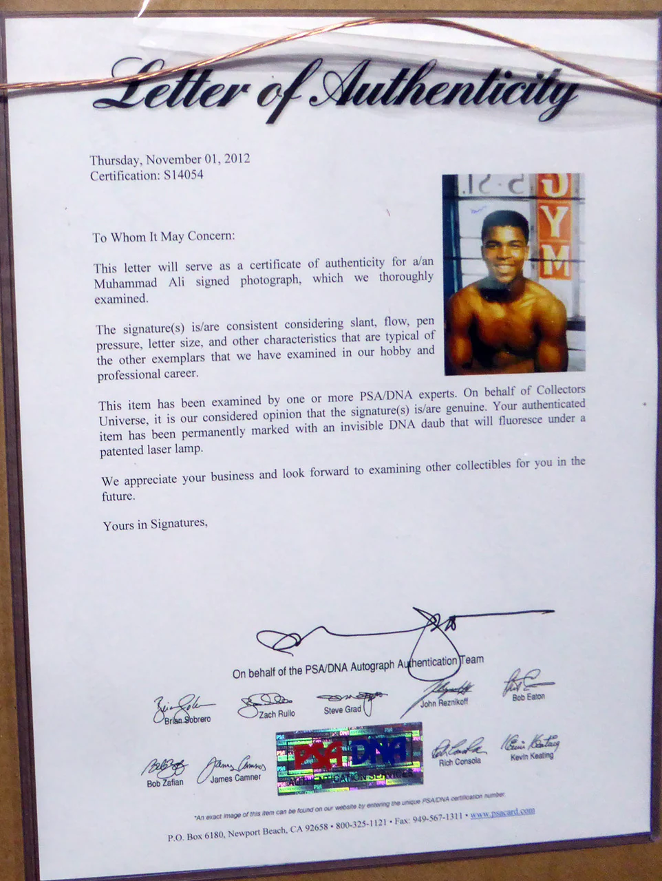 Muhammad Ali Autographed Framed 16x20 Photo PSA/DNA #S14054 - Image 5