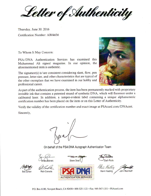 Muhammad Ali Autographed Sports Illustrated Magazine Cover PSA/DNA #AB04636 - Image 2